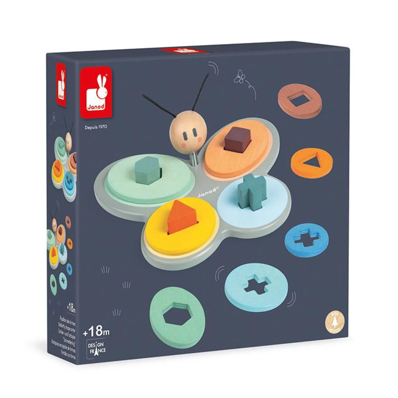 Little Helper Wooden Toys & Educational Toys | Baby Gifts | Activity & Educational Toys | Sweet Cocoon Butterfly Shape Sorter | Shape Sorters