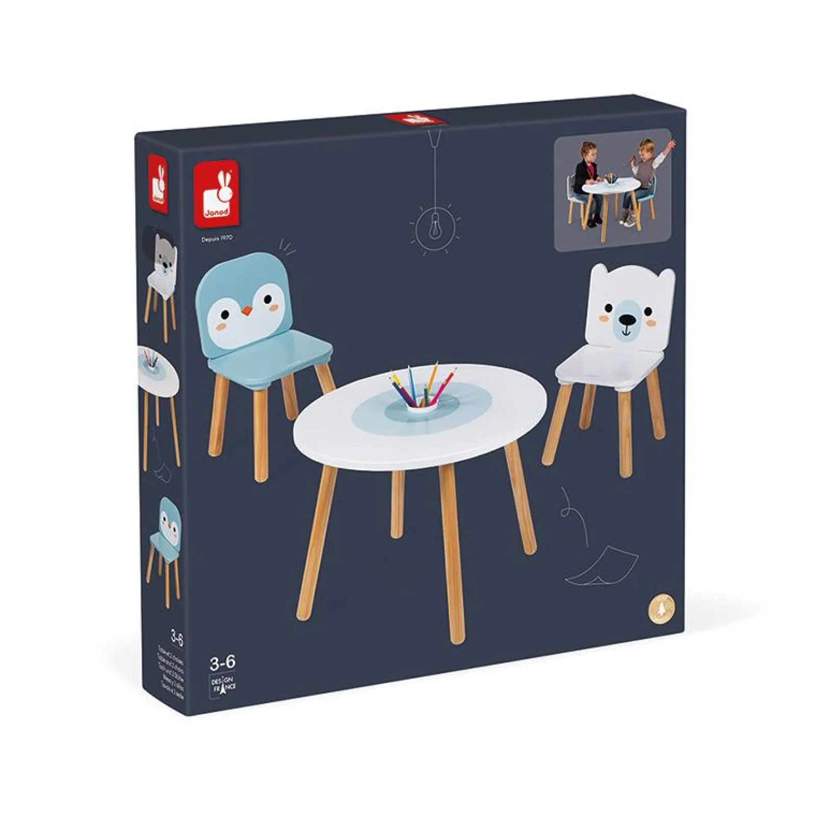 Little Helper Wooden Toys & Educational Toys | Montessori Toys & Products | Activity & Educational Toys | Table And 2 Chairs - Polar | Activity Centres, Playsets & Tables