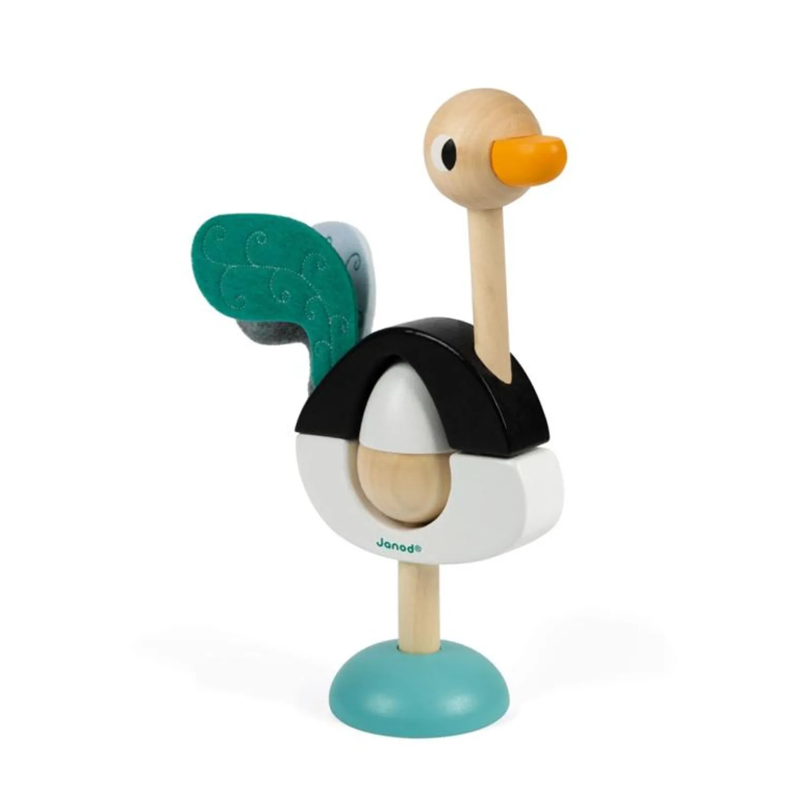 Little Helper Wooden Toys & Educational Toys | Baby Gifts | Activity & Educational Toys | Zigolos Ostrich Stacker | Stacking and Nesting Toys