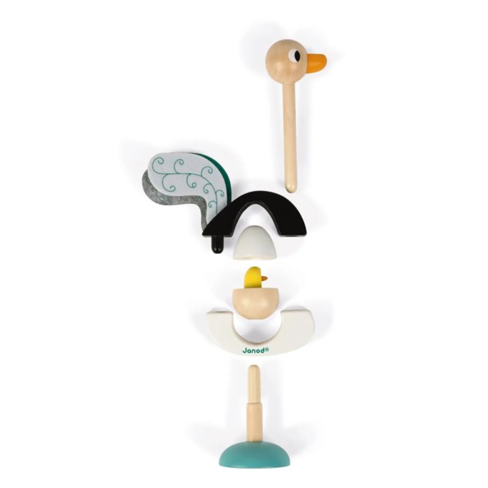 Little Helper Wooden Toys & Educational Toys | Baby Gifts | Activity & Educational Toys | Zigolos Ostrich Stacker | Stacking and Nesting Toys
