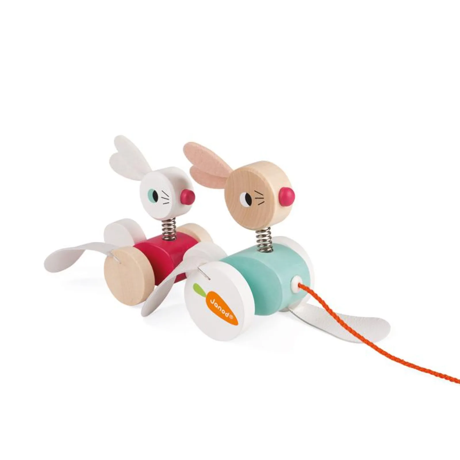 Little Helper Wooden Toys & Educational Toys | Baby Gifts | Activity & Educational Toys | Zigolos Pull-Along Rabbits | Wooden Toys