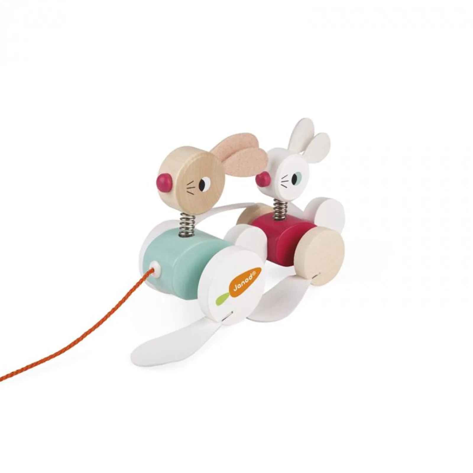 Little Helper Wooden Toys & Educational Toys | Baby Gifts | Activity & Educational Toys | Zigolos Pull-Along Rabbits | Wooden Toys