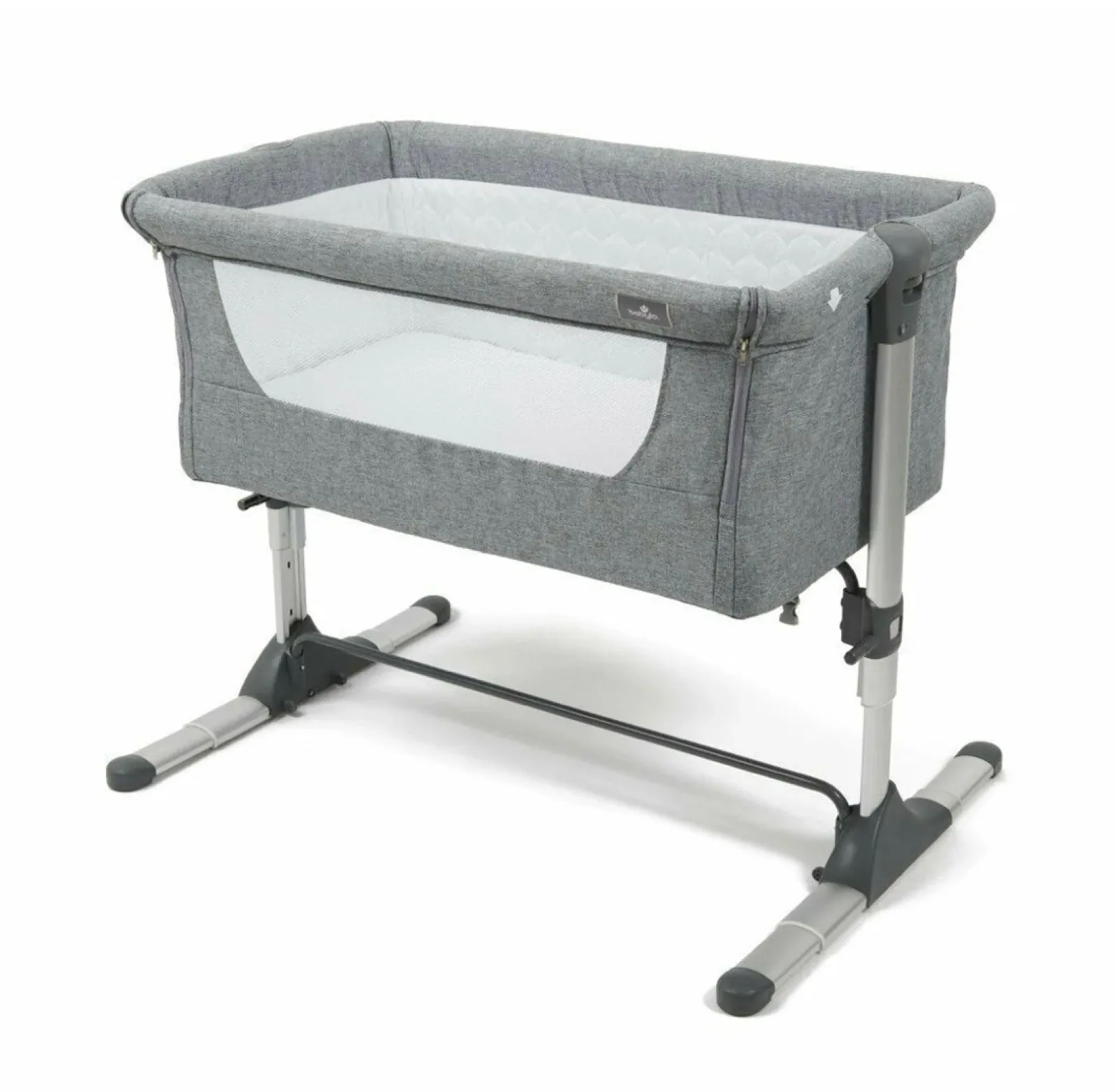 Little Helper Travel Cots & Travel Beds | Travel Cots | Adjustable Height | Next-to-Me Baby Crib | Travel Cot with Mattress | Warm Grey
