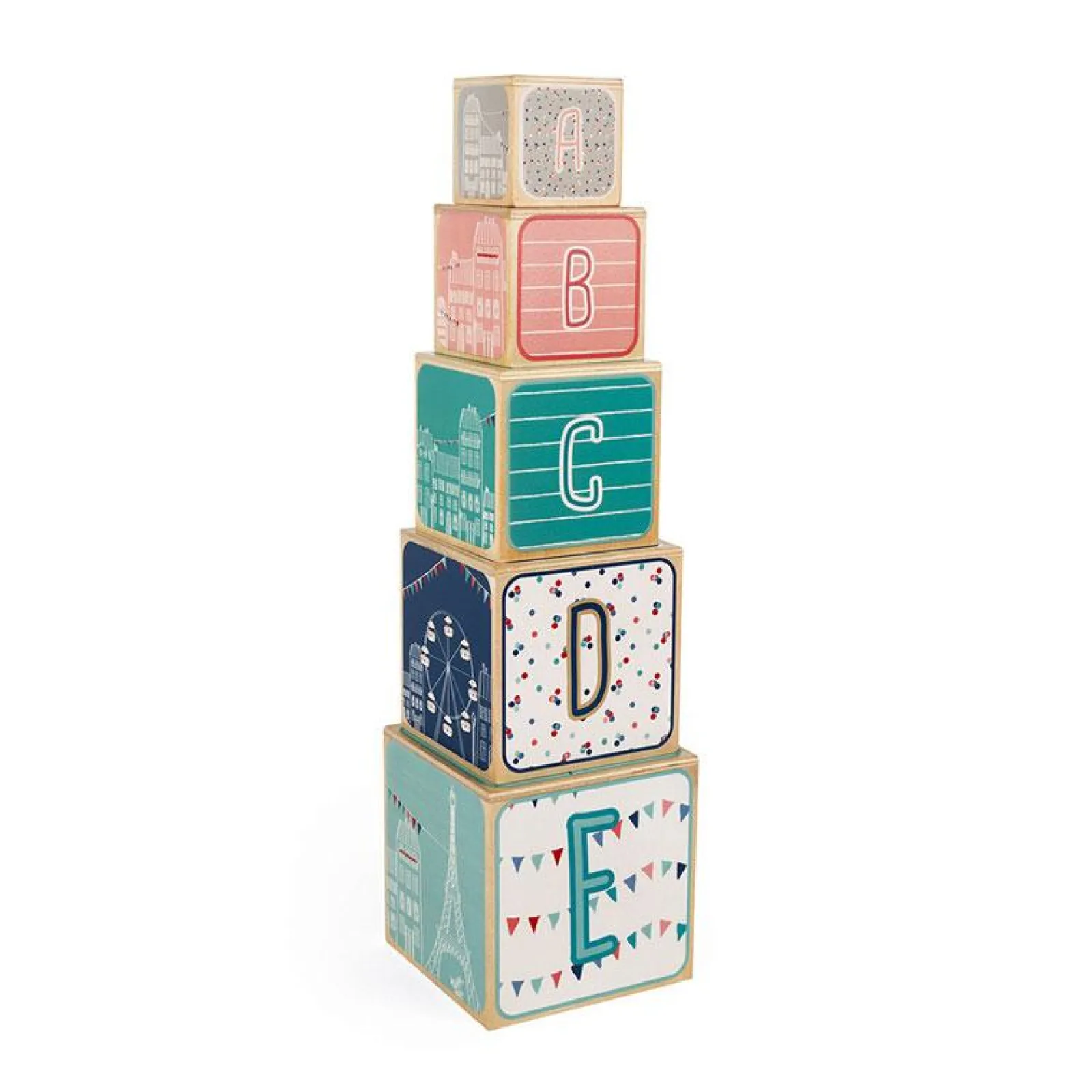 Little Helper Wooden Toys & Educational Toys | Baby Gifts | Animal Wooden Pyramid 5pc | Stacking and Nesting Toys