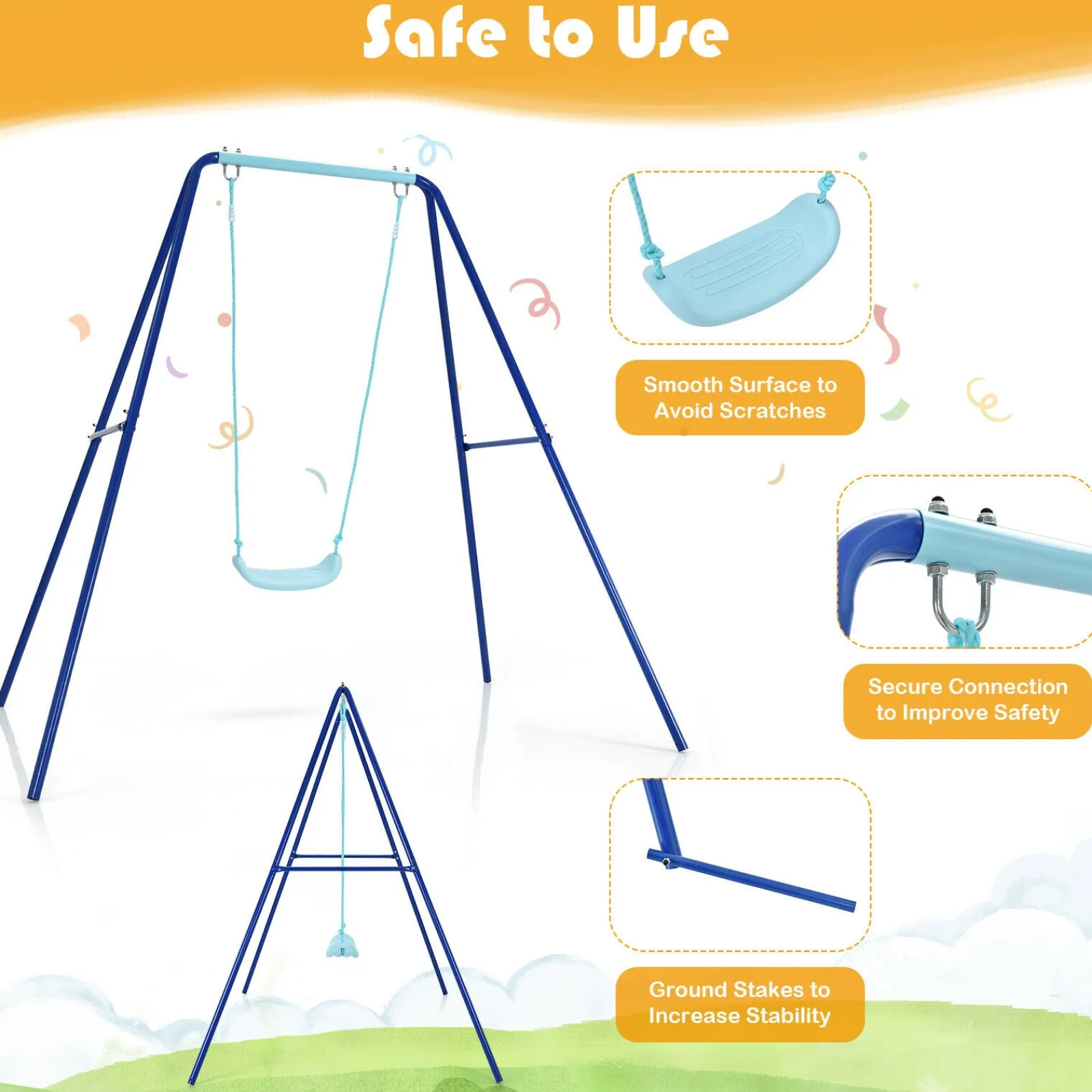 Little Helper Swing & Slide Sets & Garden Play & Trampolines | Anti-rust & Impact Resistant Children's Swing Set | Super Strong & Secure | 3-7 years
