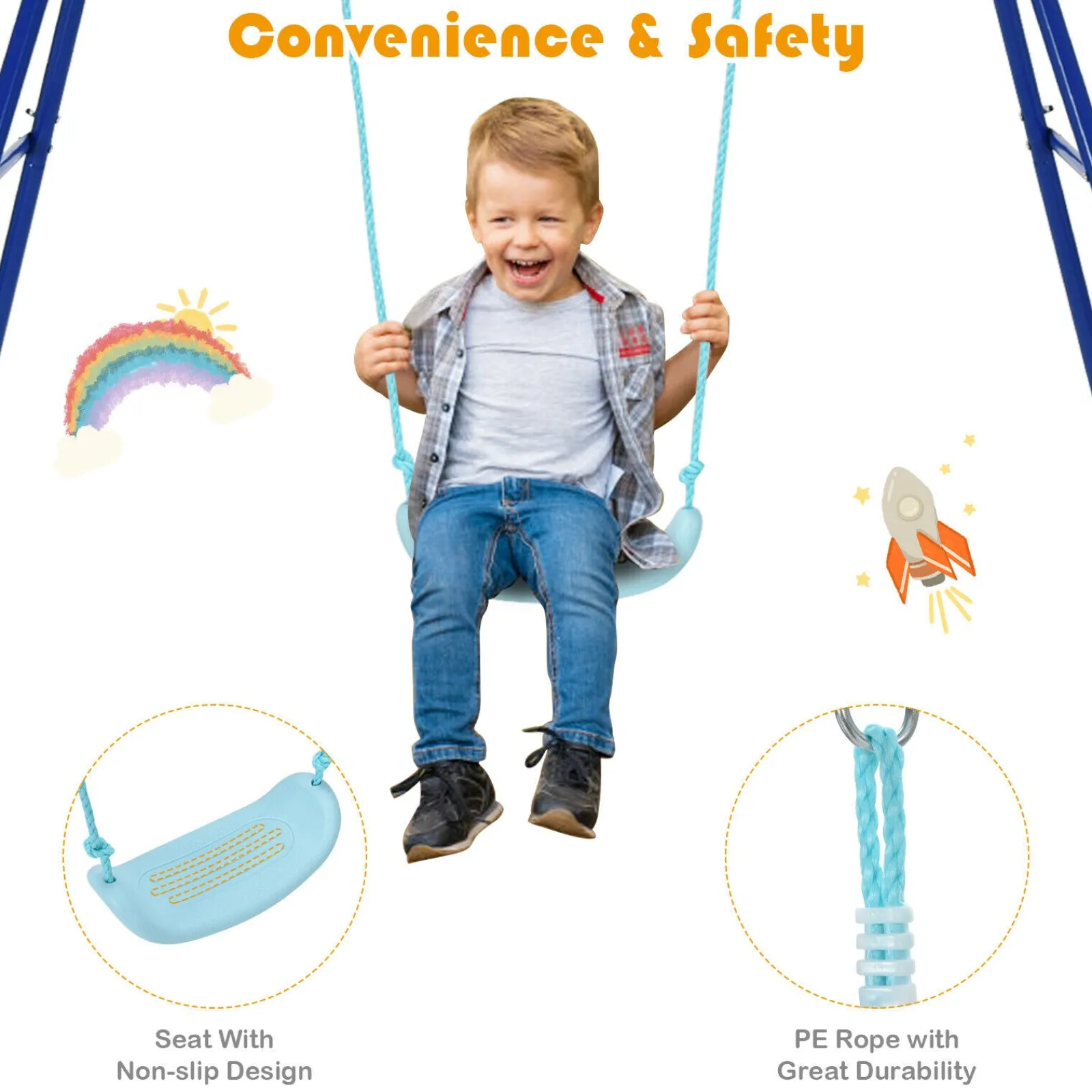 Little Helper Swing & Slide Sets & Garden Play & Trampolines | Anti-rust & Impact Resistant Children's Swing Set | Super Strong & Secure | 3-7 years
