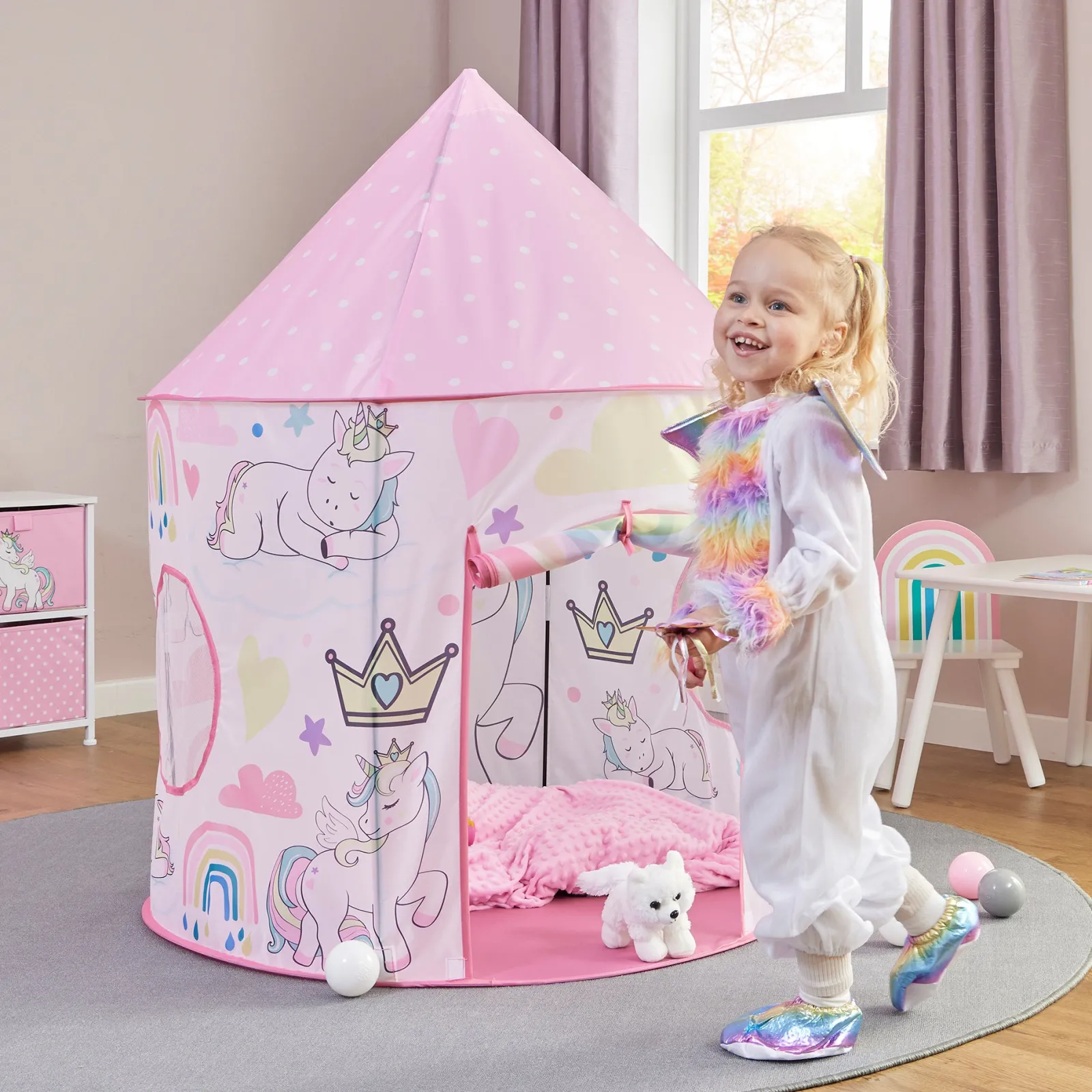 Little Helper Role Play Toys & Pretend Play | Playhouses, Teepees & Dens | Austism-Friendly 2 Person Unicorn Pop-up Play Tent | Den | Storage Bag | 18m +