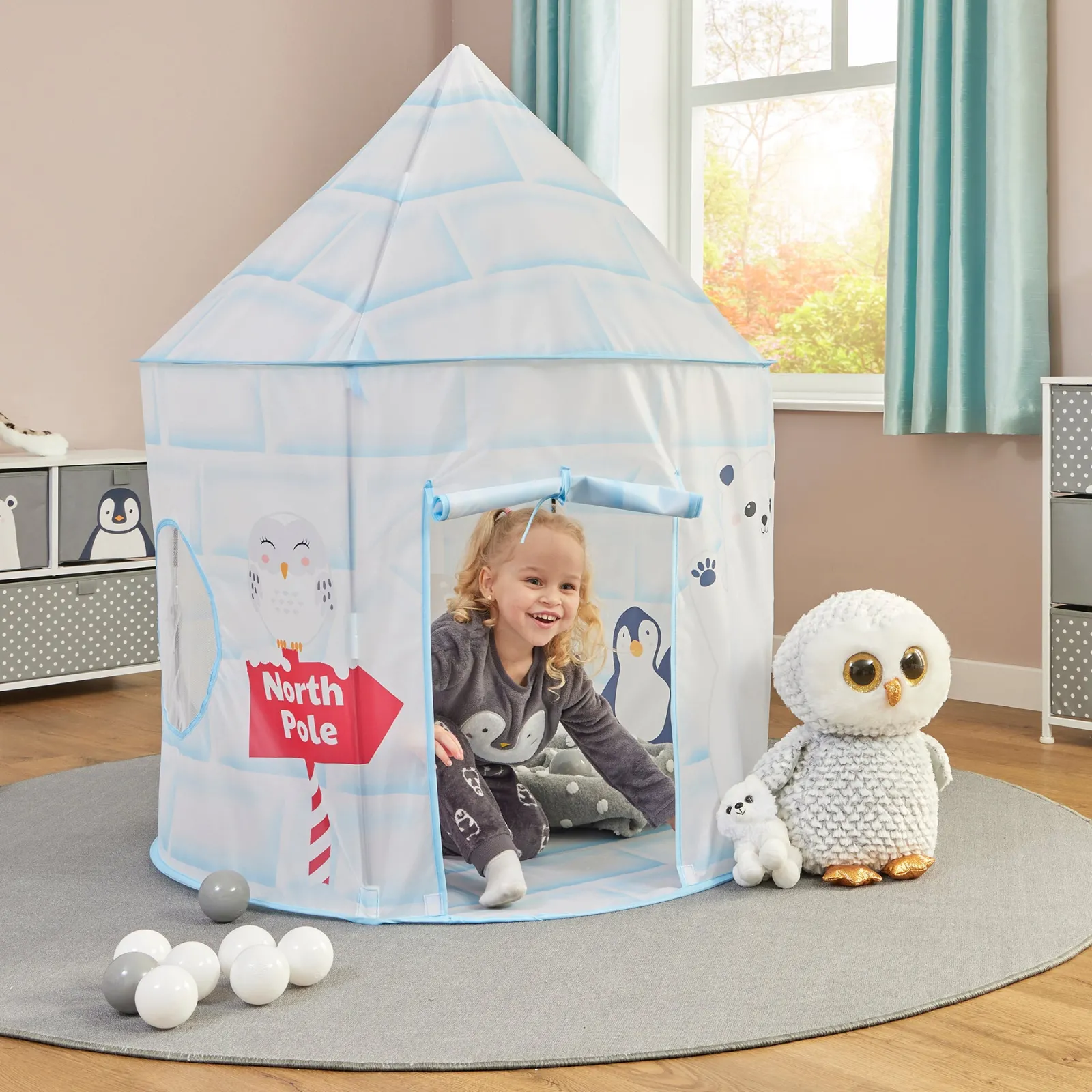 Little Helper Role Play Toys & Pretend Play | Playhouses, Teepees & Dens | Austism-Friendly Kids 2 Person Arctic Animals Pop-up Play Tent | Den | Storage Bag | 18m +