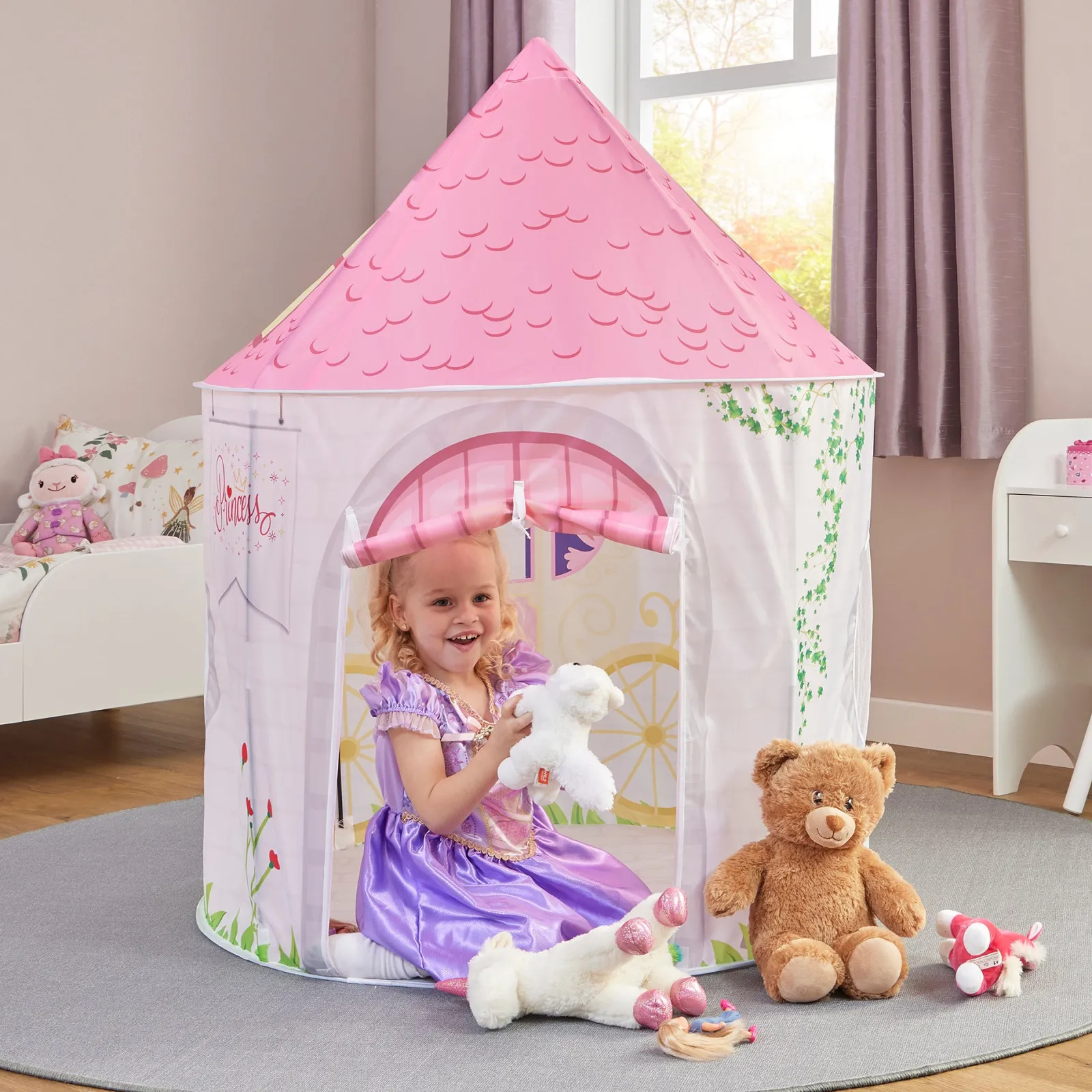 Little Helper Role Play Toys & Pretend Play | Playhouses, Teepees & Dens | Austism-Friendly Kids 2 Person Princess Pop-up Play Tent | Den | Storage Bag | 18m +