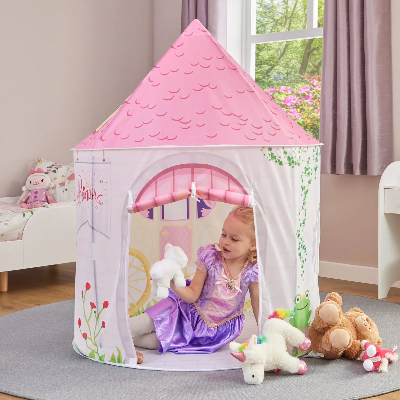 Little Helper Role Play Toys & Pretend Play | Playhouses, Teepees & Dens | Austism-Friendly Kids 2 Person Princess Pop-up Play Tent | Den | Storage Bag | 18m +
