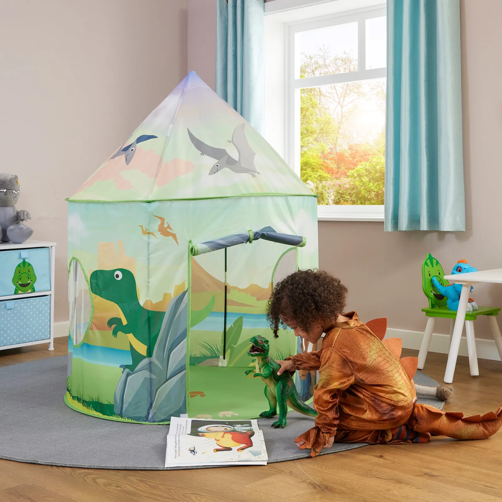 Little Helper Role Play Toys & Pretend Play | Playhouses, Teepees & Dens | Austism-Friendly Kids 2 Tot Dinosaur Pop-up Play Tent | Den | Storage Bag | 18m +