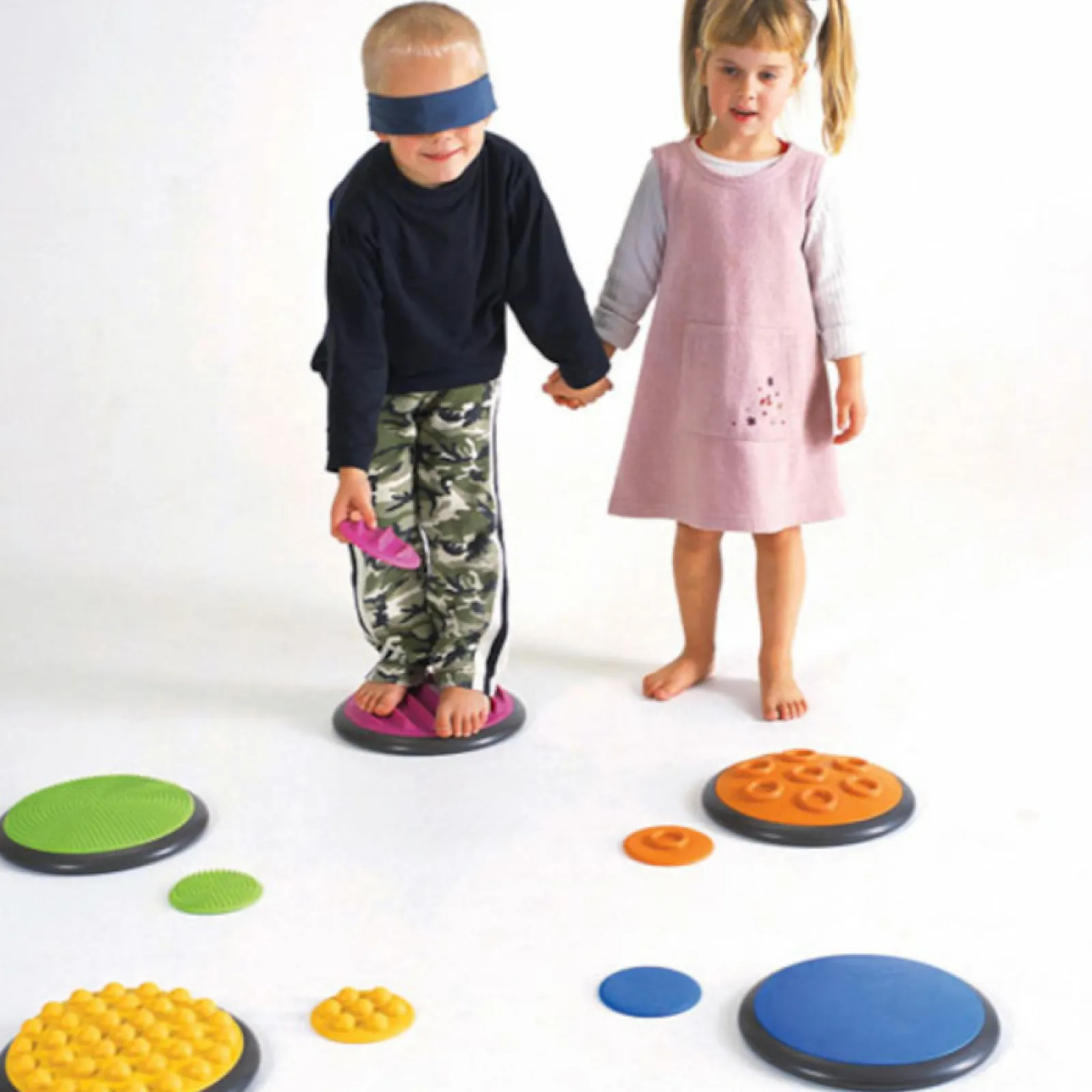 Little Helper Kids Climbing Frames & Activity Toys | Activity Toys | Autism-Friendly Sensory 10PC Montessori Gonge Tactile Discs | Nordic Range | Pastels | 2-99 years