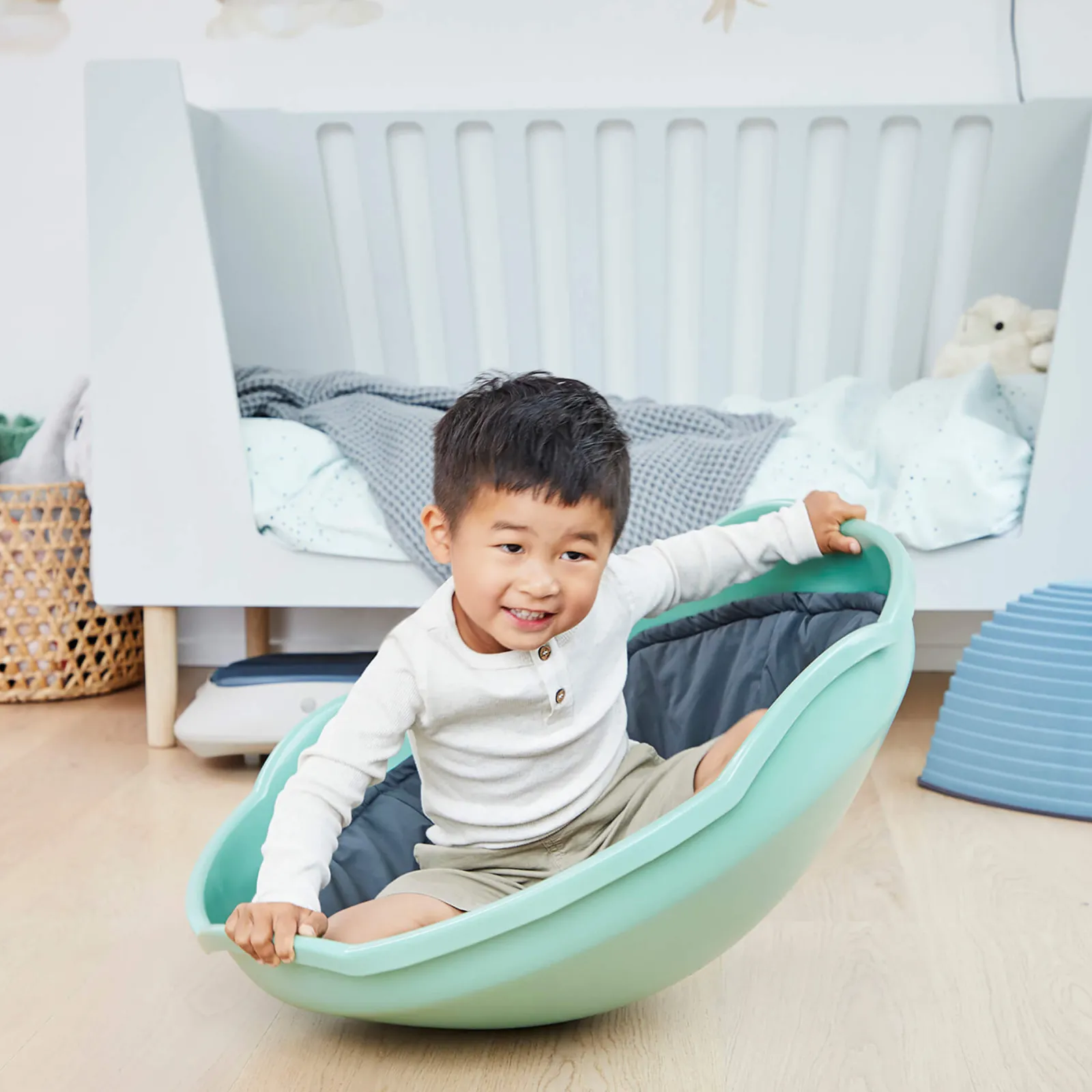 Little Helper Montessori Toys & Products | Activity Toys | Autistic-Friendly Montessori Gonge Mini Top | Nordic Range | Soft Green | Newborn - 4 Years