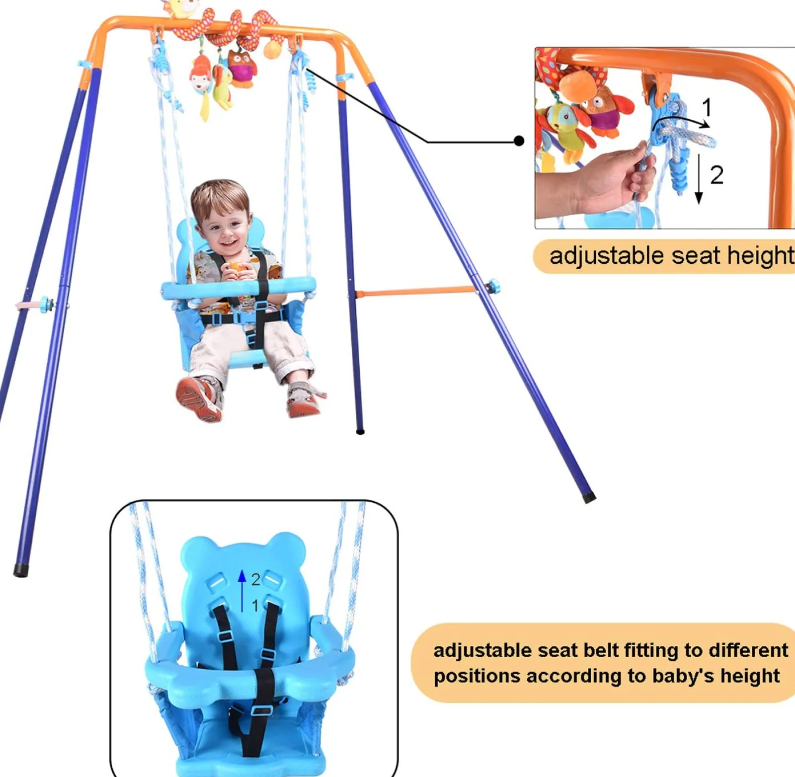 Little Helper Swing & Slide Sets & Garden Play & Trampolines | Baby & Toddler Folding Swing with Toy Bar | Indoor & Outdoor Swing | 6m - 3 years