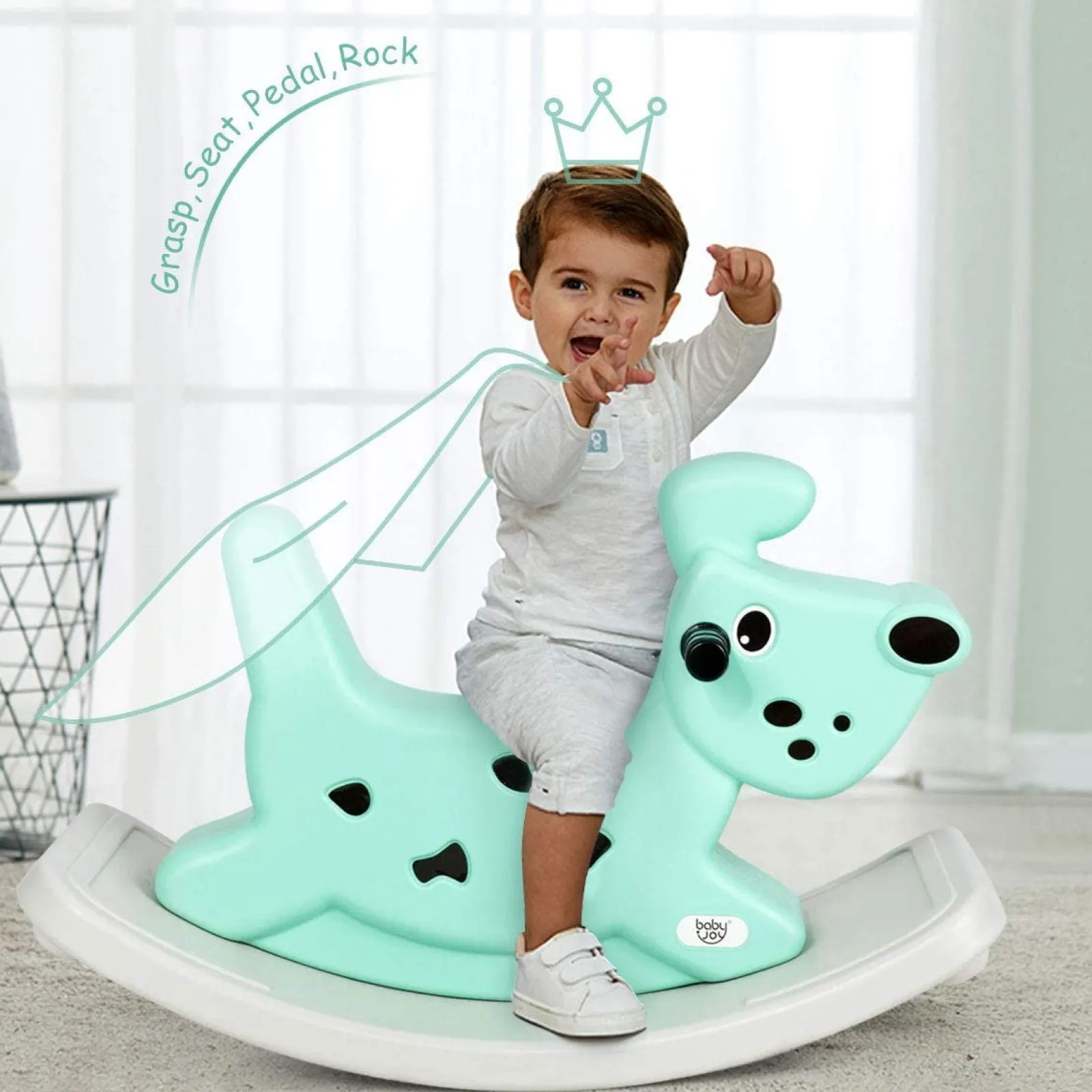 Little Helper Ride On Toys | Baby & Toddler Rocking Horse Dog | Ride On Toy with Grip Handles | Music | Lights | 6-36m