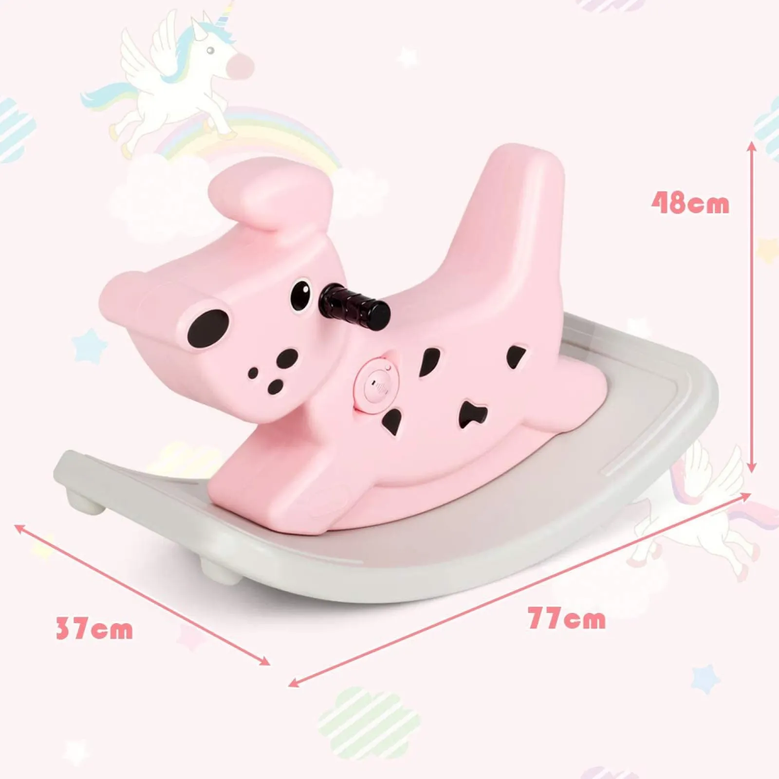 Little Helper Ride On Toys | Baby & Toddler Rocking Horse Dog | Ride On Toy with Grip Handles | Music | Lights | 6-36m