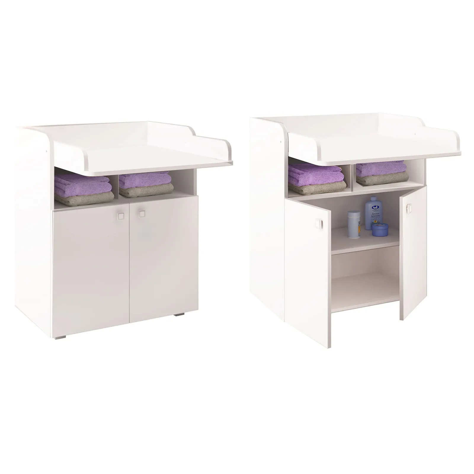 Little Helper Changing Units & Changing Tables & Dressers | Baby Changing Unit | Large Storage Pockets & Cupboards | High Quality Modern Design | White