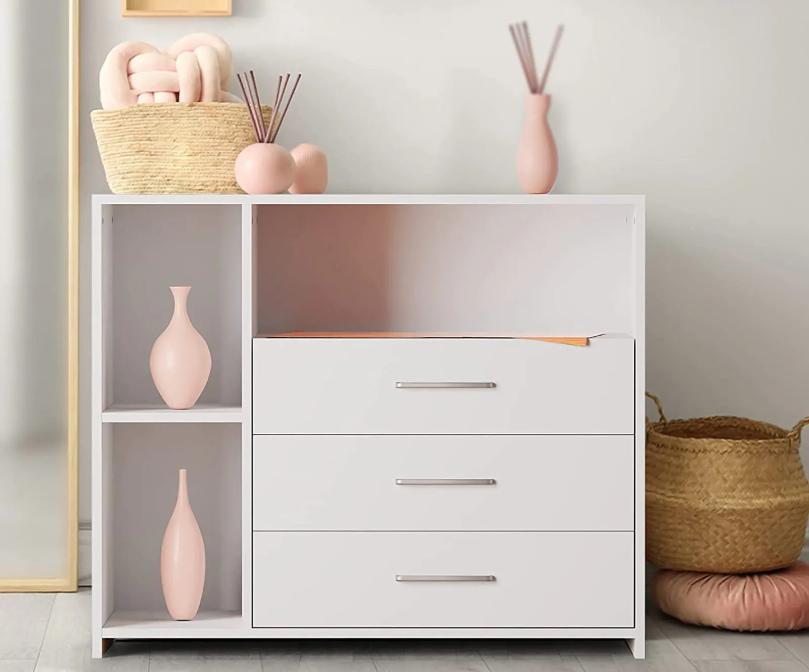 Little Helper Changing Units & Changing Tables & Dressers | Baby Changing Unit | Storage & 3 Drawers | High Quality Modern Design | 113 x 100 x 53cm | White