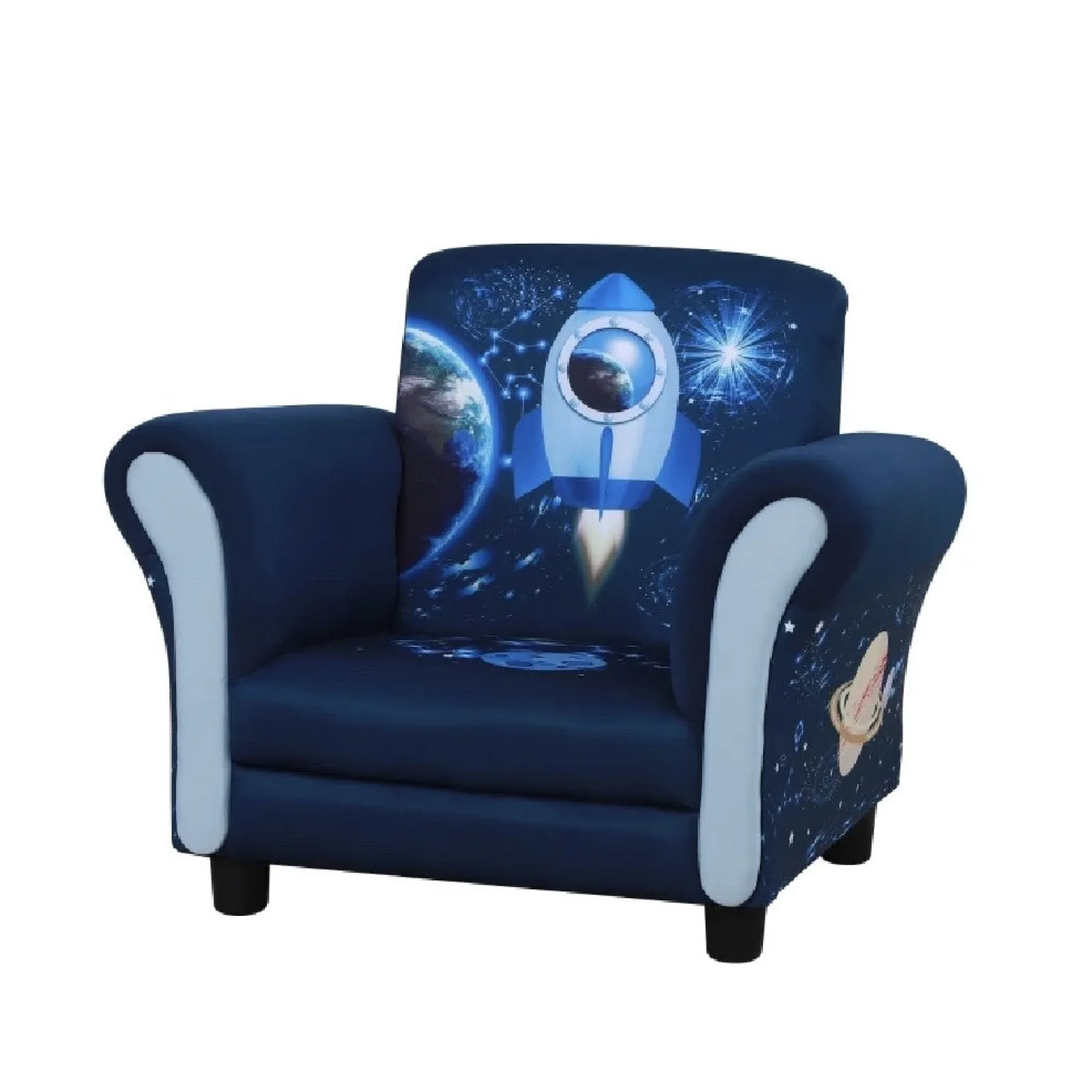 Little Helper Chairs & Stools | Blast-Off Children’s Rocket Themed Armchair | Dark Blue | 3-9 Years