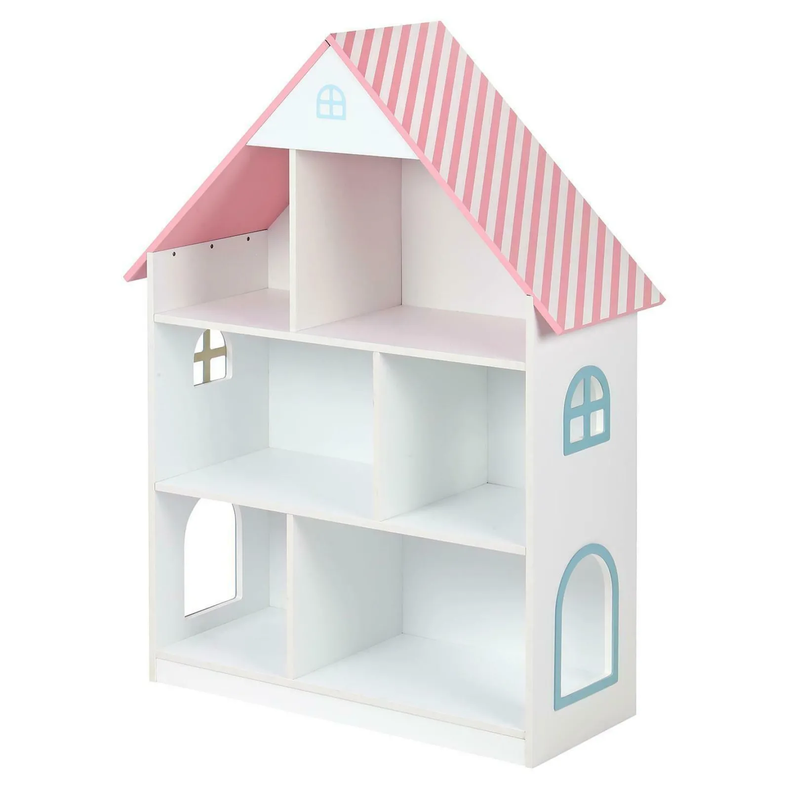 Little Helper Dollhouses | Charming 3 Storey Montessori Dolls House & Bookcase | Toy Storage | 1.06m High