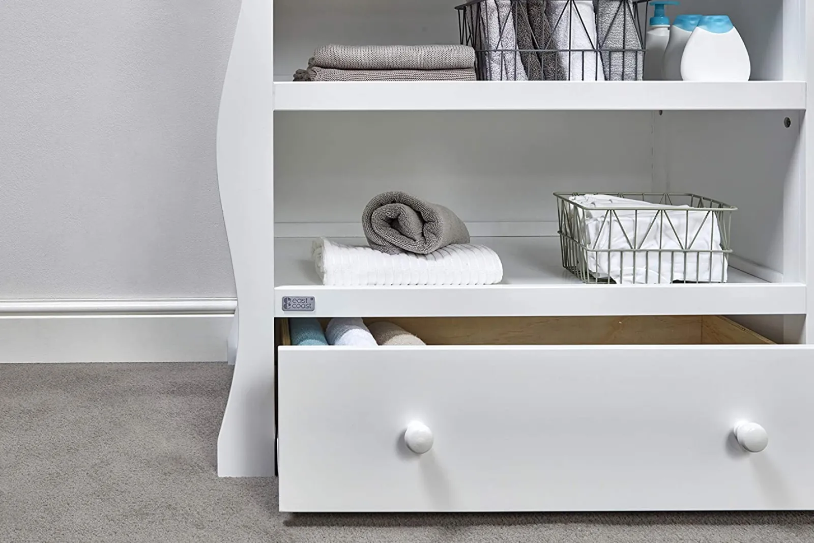 Little Helper Changing Units & Changing Tables & Dressers | Chest of drawers | Open Baby Changing Unit with Drawer | Willow Collection | White