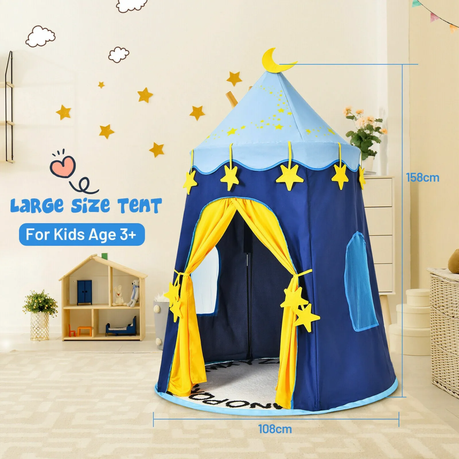 Little Helper Role Play Toys & Pretend Play | Playhouses, Teepees & Dens | Children Playhouse Kids Castle Tent | Indoor & Outdoor | Pink or Blue