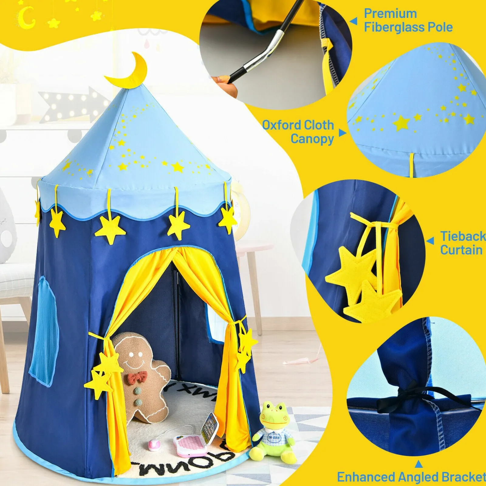 Little Helper Role Play Toys & Pretend Play | Playhouses, Teepees & Dens | Children Playhouse Kids Castle Tent | Indoor & Outdoor | Pink or Blue