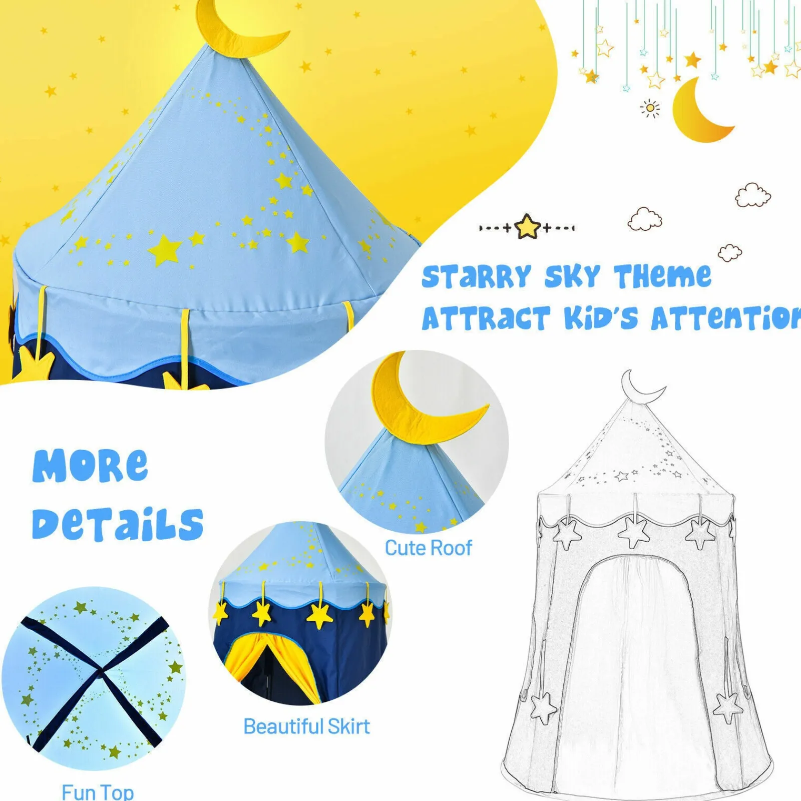 Little Helper Role Play Toys & Pretend Play | Playhouses, Teepees & Dens | Children Playhouse Kids Castle Tent | Indoor & Outdoor | Pink or Blue