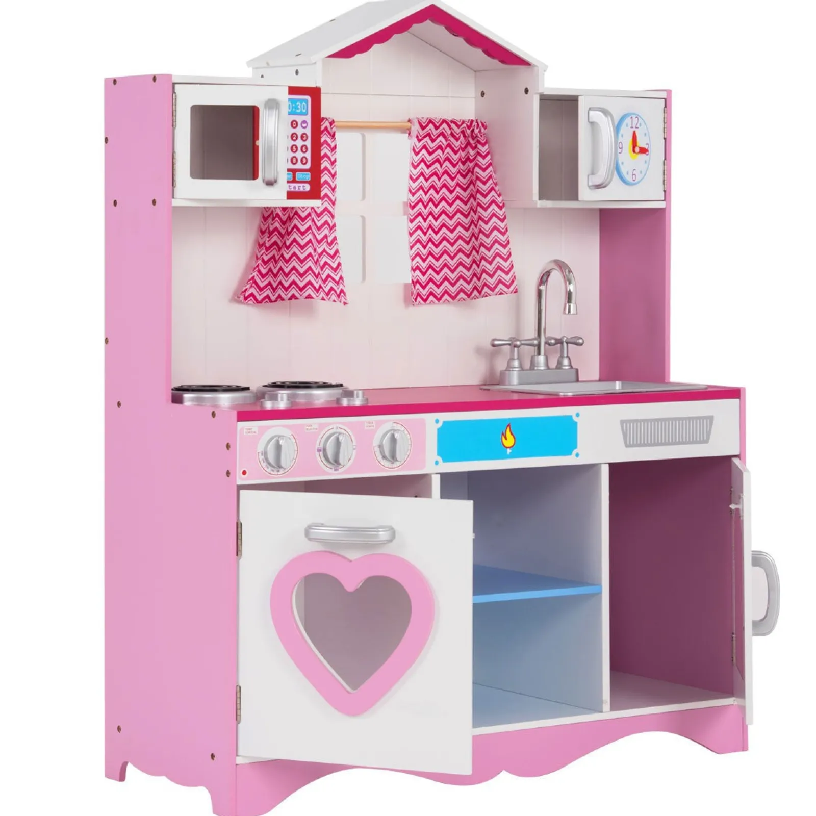 Little Helper Wooden Toys & Educational Toys | Toy Kitchens | Children's | Kids Large Wooden Toy Kitchen including Playset | Pink | 3-8 Years