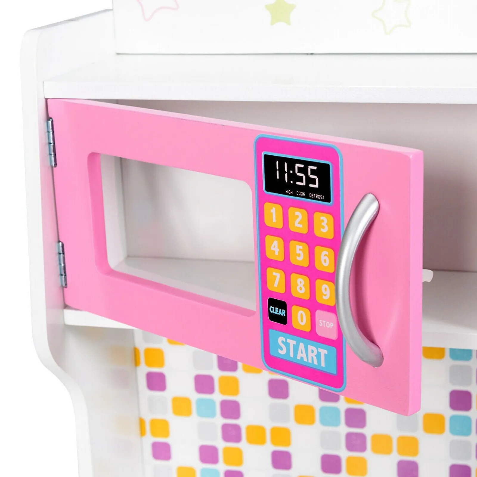 Little Helper Wooden Toys & Educational Toys | Toy Kitchens | Children's | Kids Wooden Toy Kitchen including Playset | Pink & White | 3-7 Years