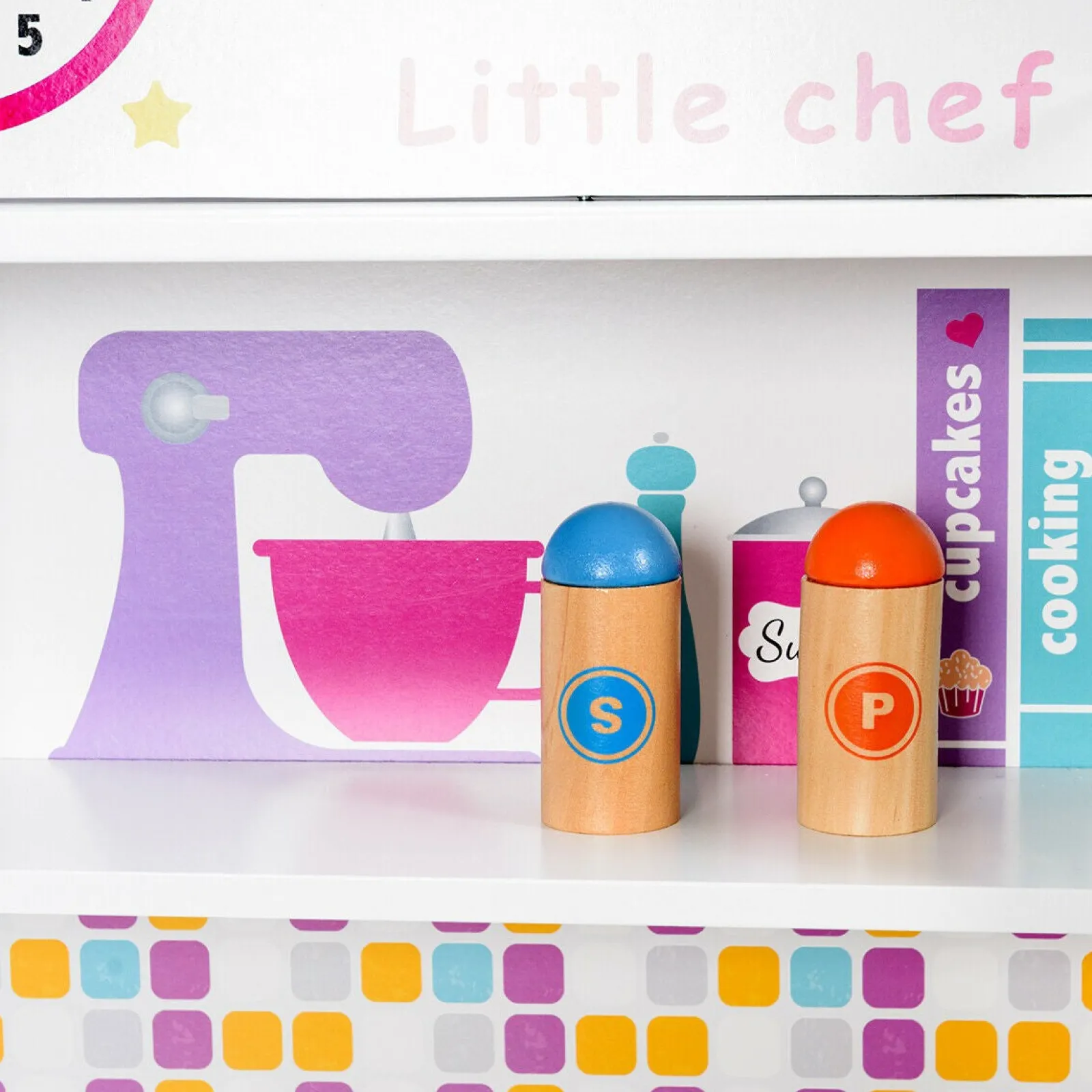 Little Helper Wooden Toys & Educational Toys | Toy Kitchens | Children's | Kids Wooden Toy Kitchen including Playset | Pink & White | 3-7 Years