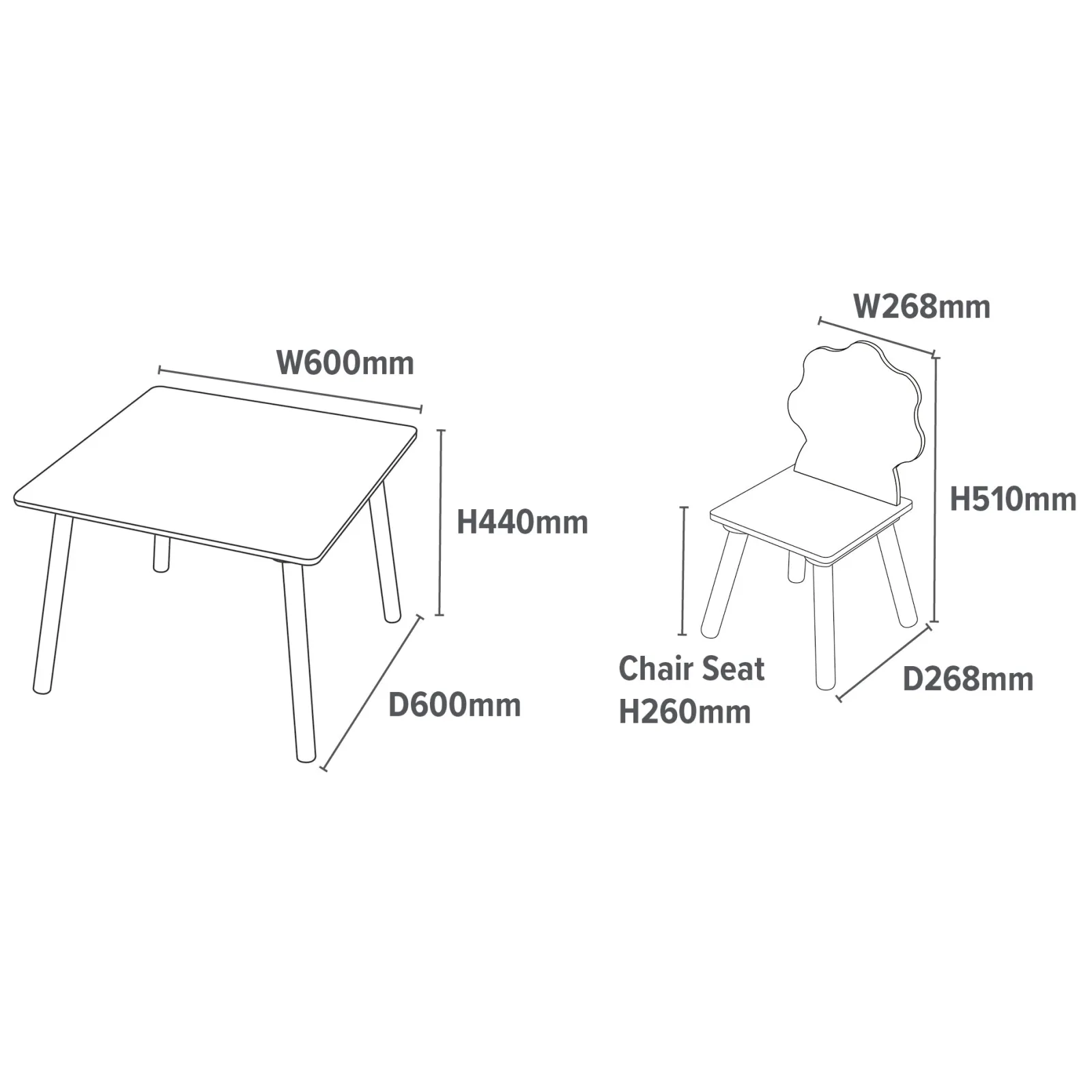 Little Helper Table & Chairs (wooden) | Children's Dinosaur Wood Table and 2 Chairs Set | White, Blue & Green | 2 Years +
