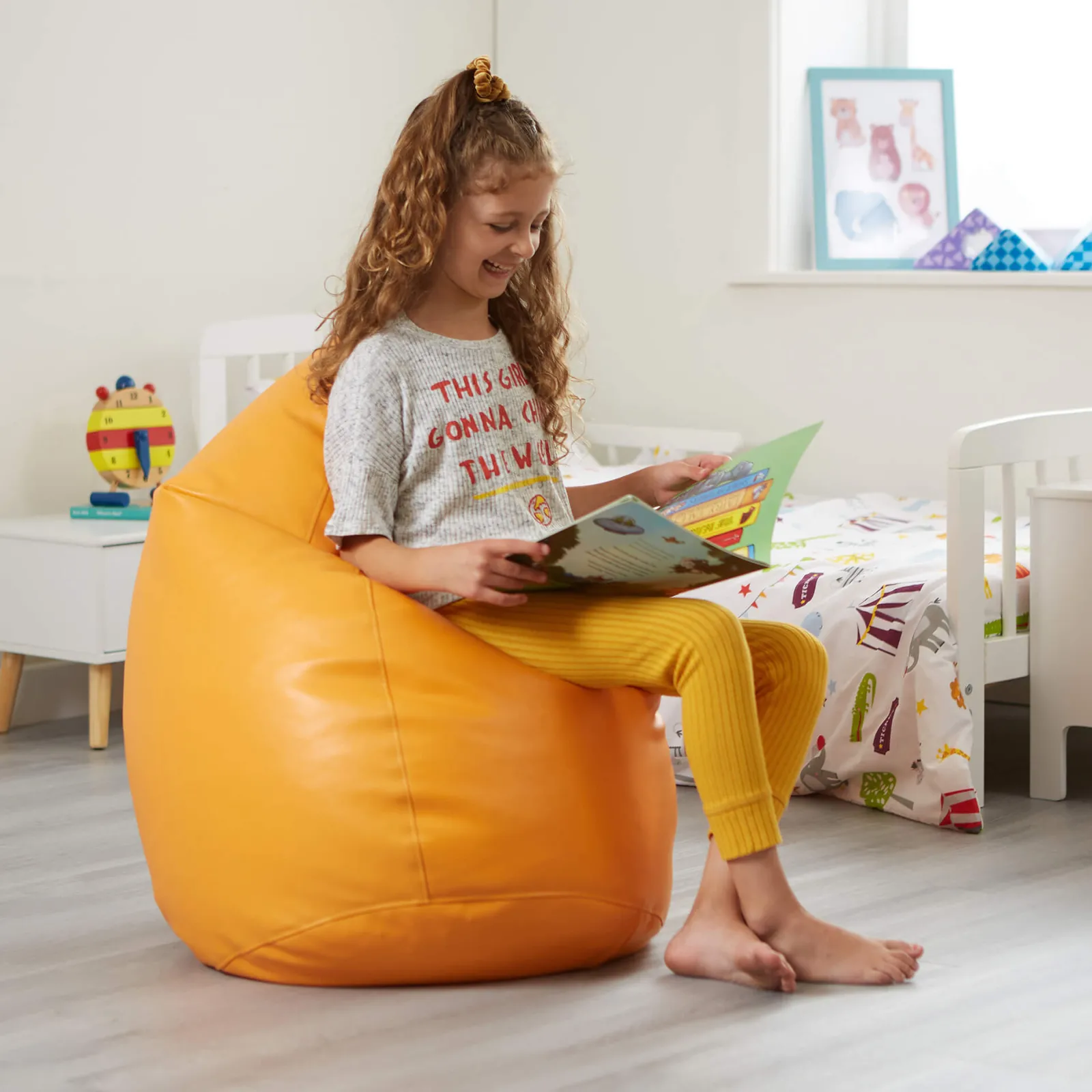 Little Helper Chairs & Stools | Bean Bags | Children's Durable & Super Comfortable Orange Waterproof Bean Bag