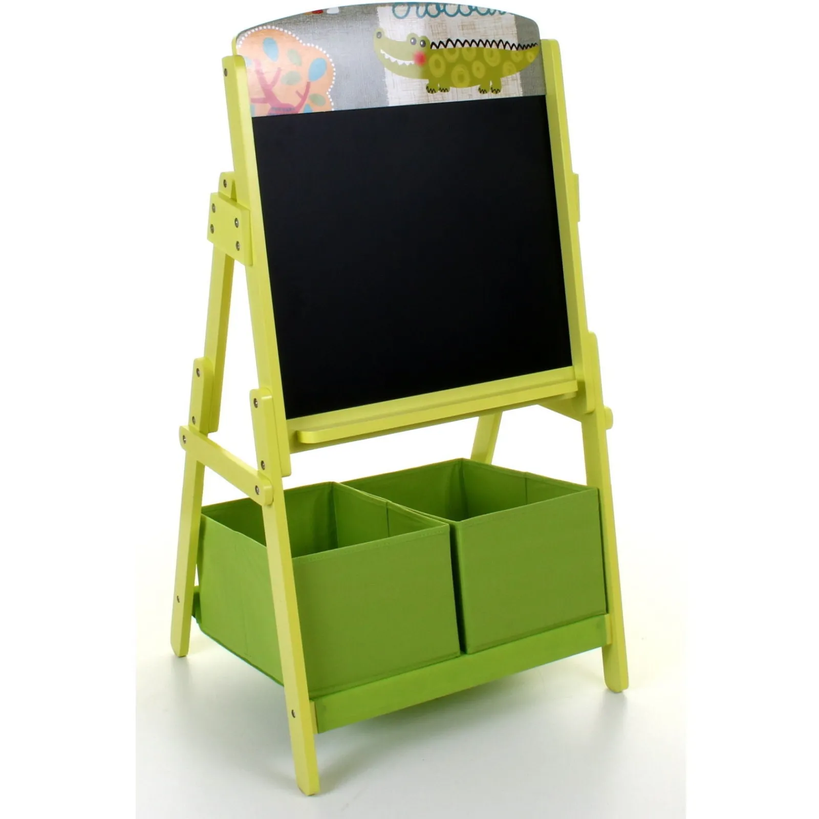 Little Helper Easels & Accessories | Kids Easels & Accessories | Childrens Easel | Toddler Blackboard Easel with Storage Boxes | Safari Design | H: 101cm
