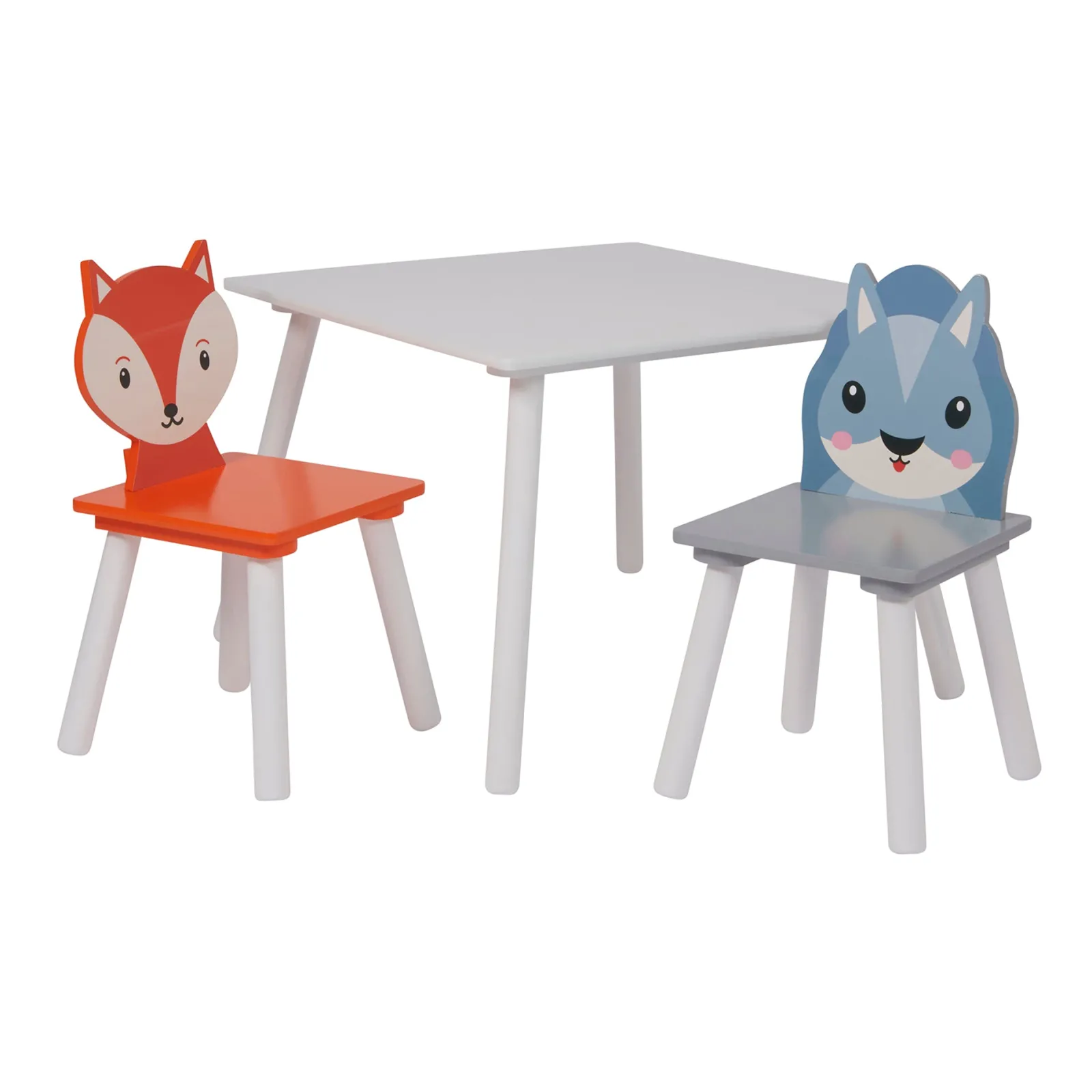 Little Helper Table & Chairs (wooden) | Children's Forest Friends Table and 2 Chairs Set | Fox & Squirrel Animals | 2 Years +