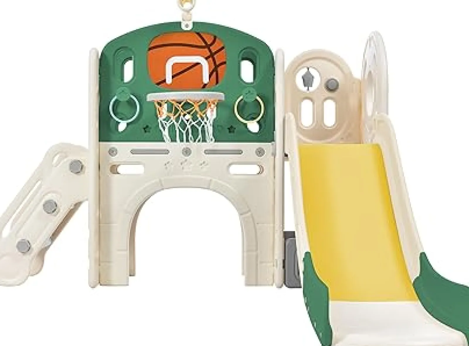 Little Helper Swing & Slide Sets & Garden Play & Trampolines | Montessori Toys & Products | Children’s 7-in-1 Montessori Slide Set | Basketball Hoop | Castle Look out with Telescope | Climber | Ring Toss