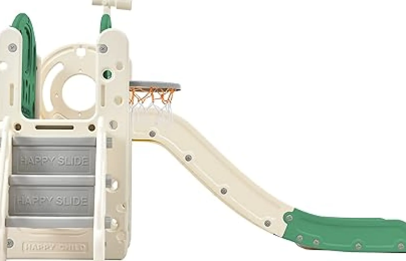 Little Helper Swing & Slide Sets & Garden Play & Trampolines | Montessori Toys & Products | Children’s 7-in-1 Montessori Slide Set | Basketball Hoop | Castle Look out with Telescope | Climber | Ring Toss