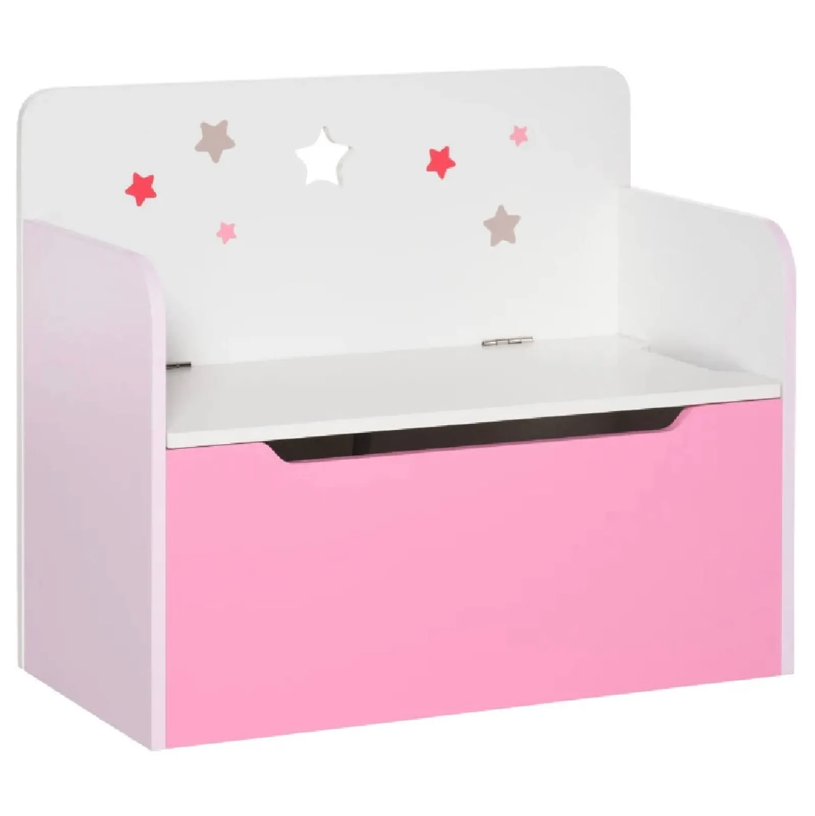 Little Helper Toy Storage Units | Toy Storage Units | Children’s 2-in-1 Toy Box and Seat | Slow Release Safety Hinge | White & Pink | 3 Years+
