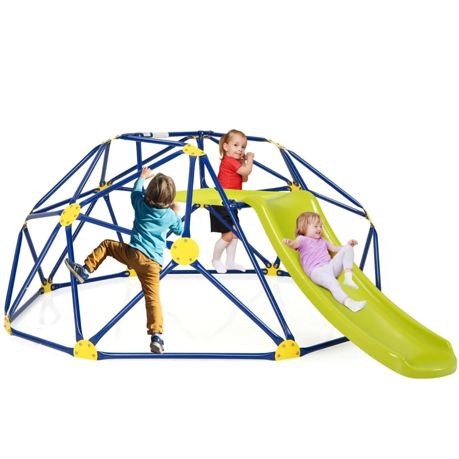 Little Helper Swing & Slide Sets & Garden Play & Trampolines | Kids Climbing Frames & Activity Toys | Children's Large Rust-resistant Indoor & Outdoor Montessori Climbing Frame Dome with Slide | 3-12 years