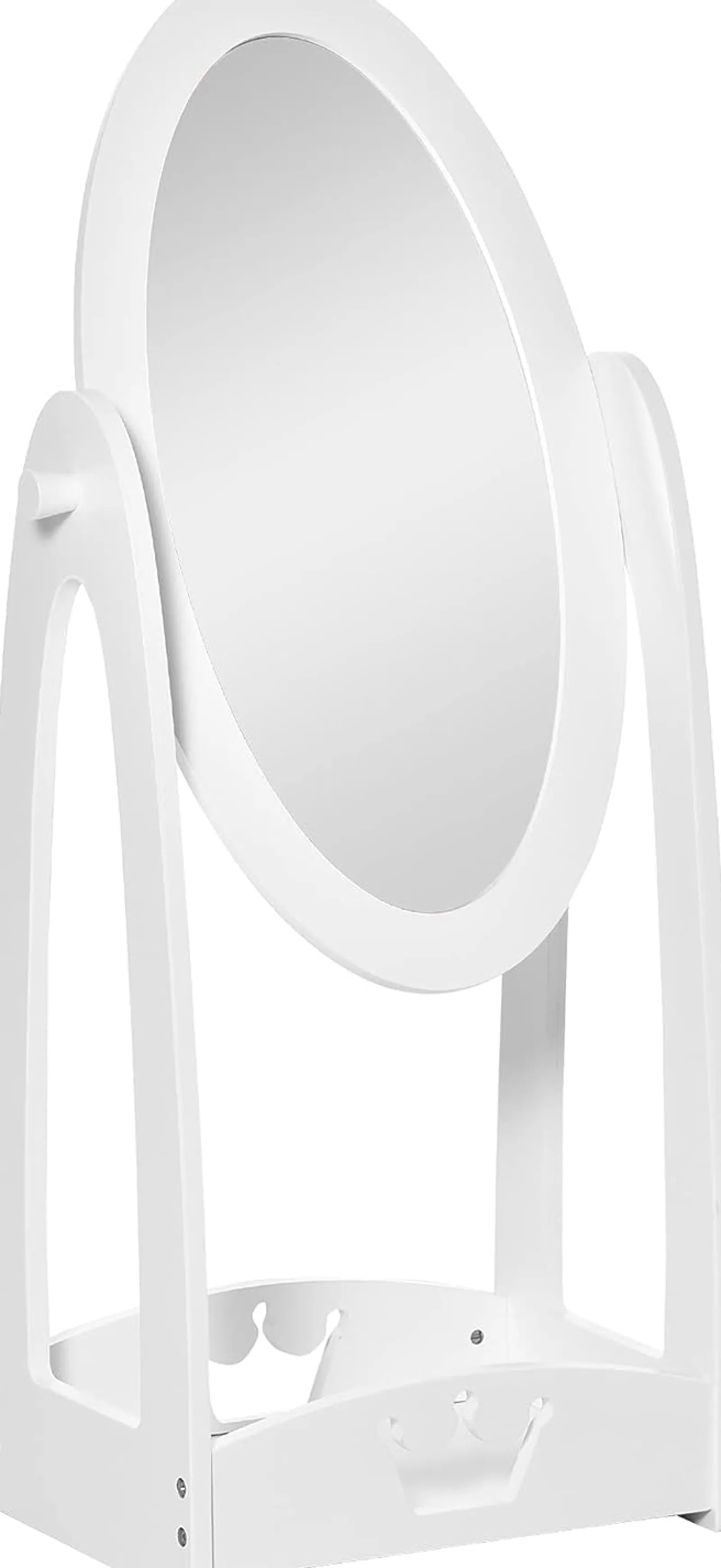 Little Helper Mirrors | Children's mirror | Freestanding Oval Tilting Mirror with Storage Box | White | 3-8 Years