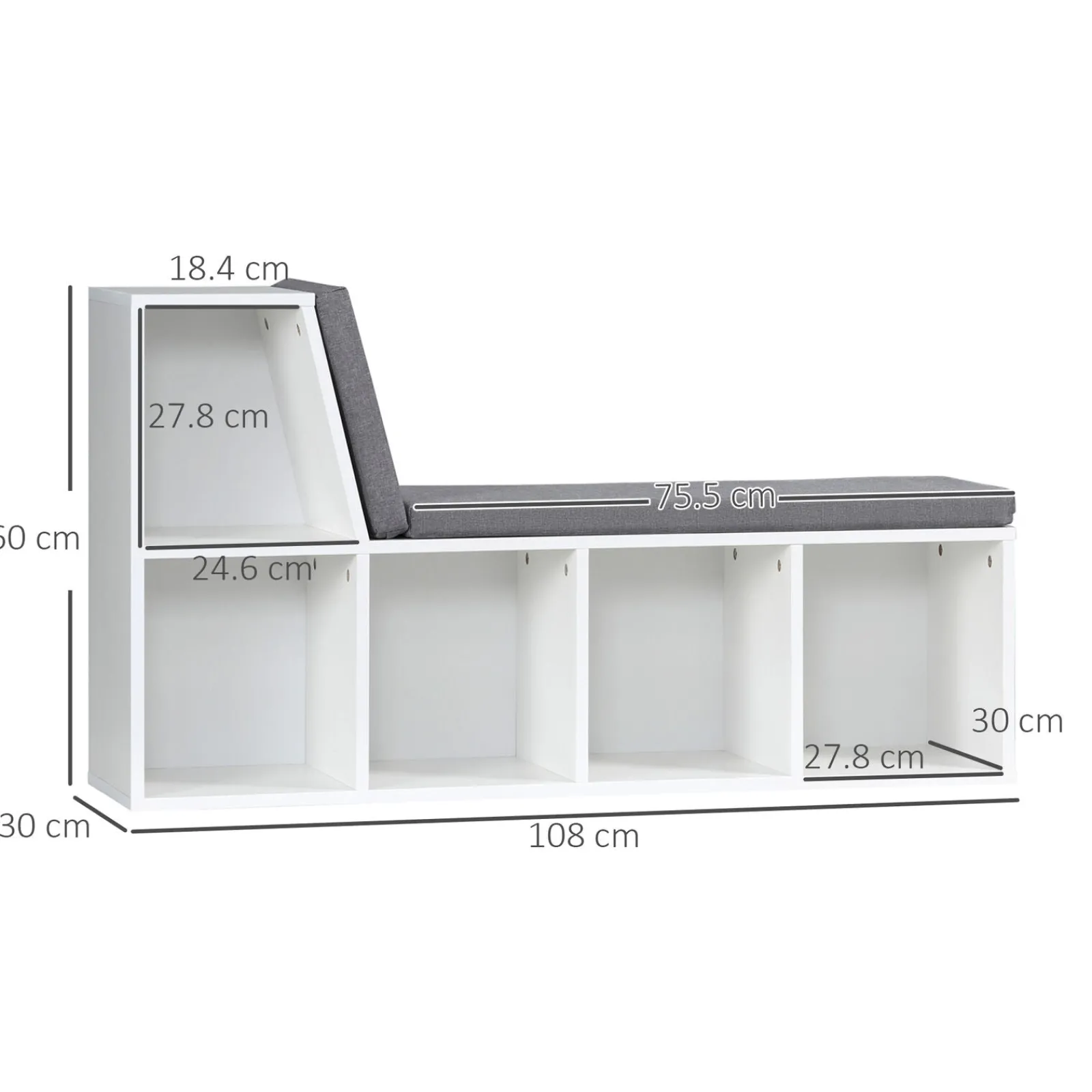 Little Helper Montessori Toys & Products | Toy Storage Units | Childrens Montessori Bookcase | Toy Storage | Kids Reading Seat | White