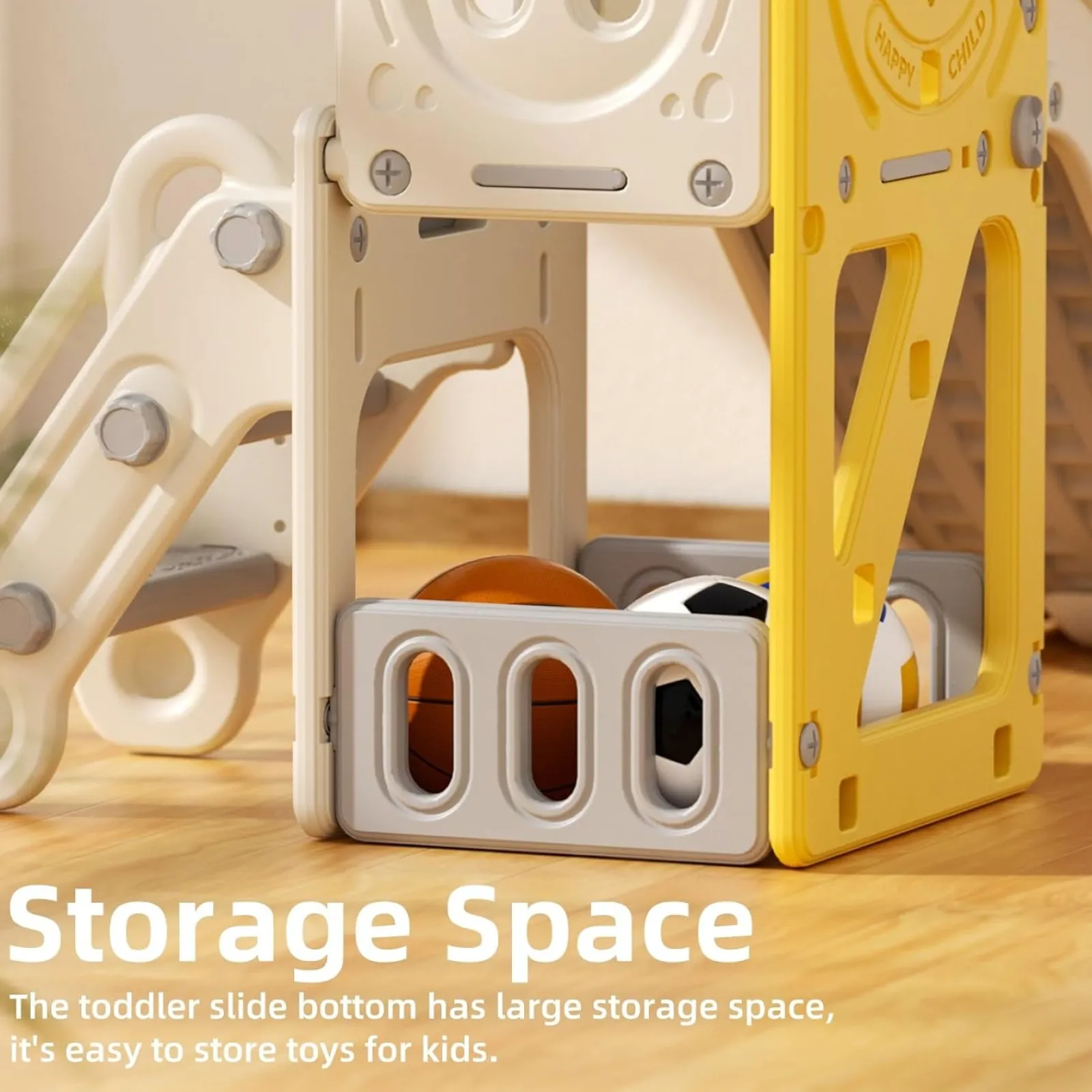 Little Helper Swing & Slide Sets & Garden Play & Trampolines | Montessori Toys & Products | Children’s Montessori Slide Set | Basketball Hoop | Indoor or Outdoor | Yellow or Grey