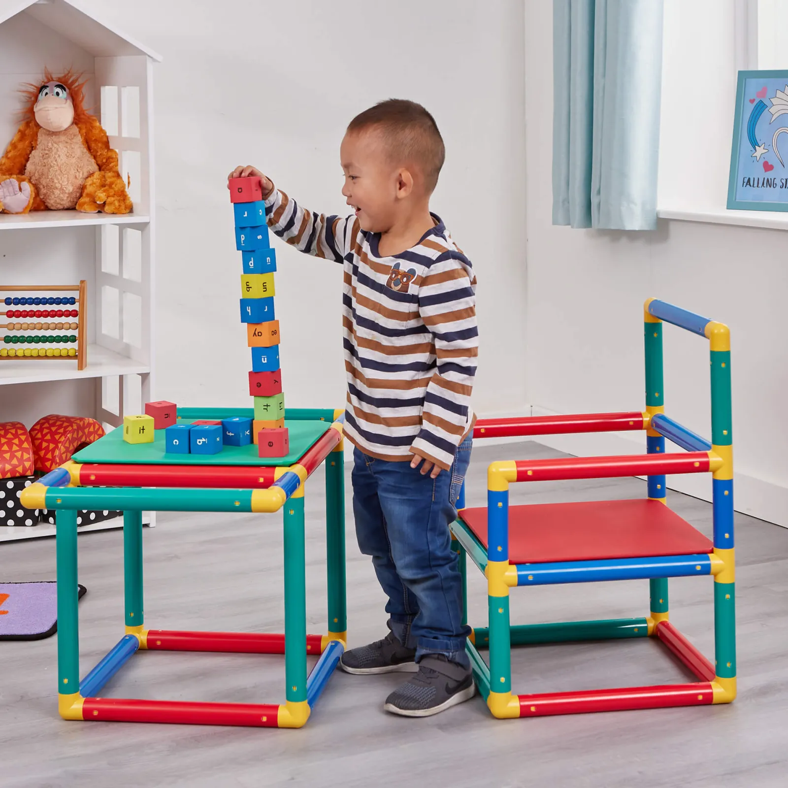 Little Helper Swing & Slide Sets & Garden Play & Trampolines | Kids Climbing Frames & Activity Toys | Children's Multi Purpose 10-in-1 Montessori Climbing Gym with Slide | Table & Chair Set | 12m+