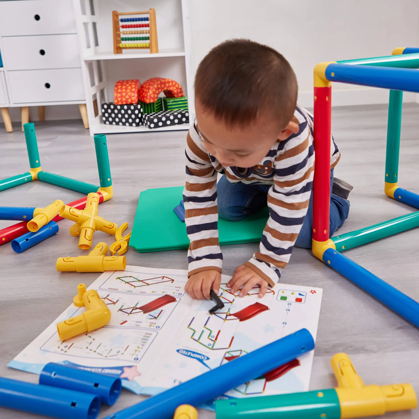 Little Helper Swing & Slide Sets & Garden Play & Trampolines | Kids Climbing Frames & Activity Toys | Children's Multi Purpose 10-in-1 Montessori Climbing Gym with Slide | Table & Chair Set | 12m+