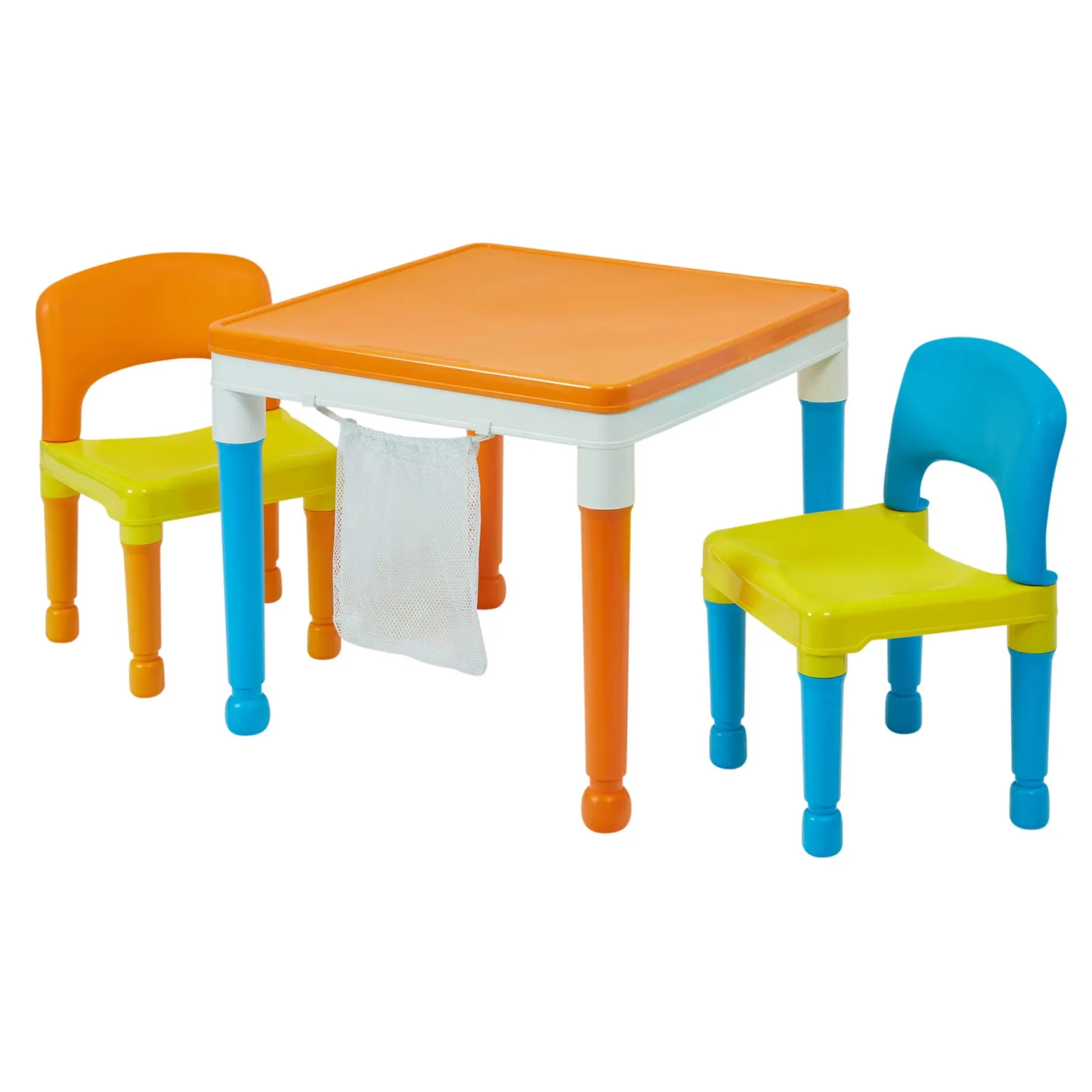 Little Helper Table & Chairs (plastic) | Children's Multipurpose Activity Table & 2 Chairs Set | Lego Board | Storage Bag