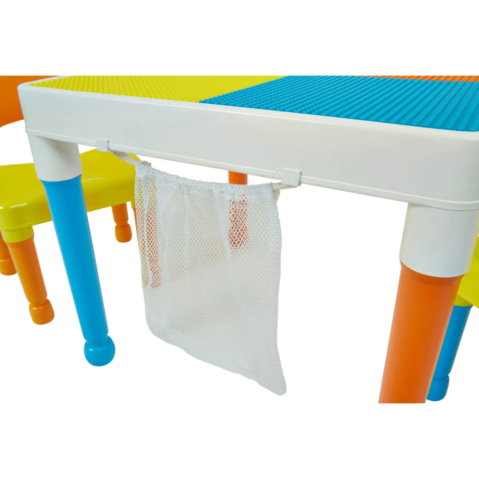 Little Helper Table & Chairs (plastic) | Children's Multipurpose Activity Table & 2 Chairs Set | Lego Board | Storage Bag