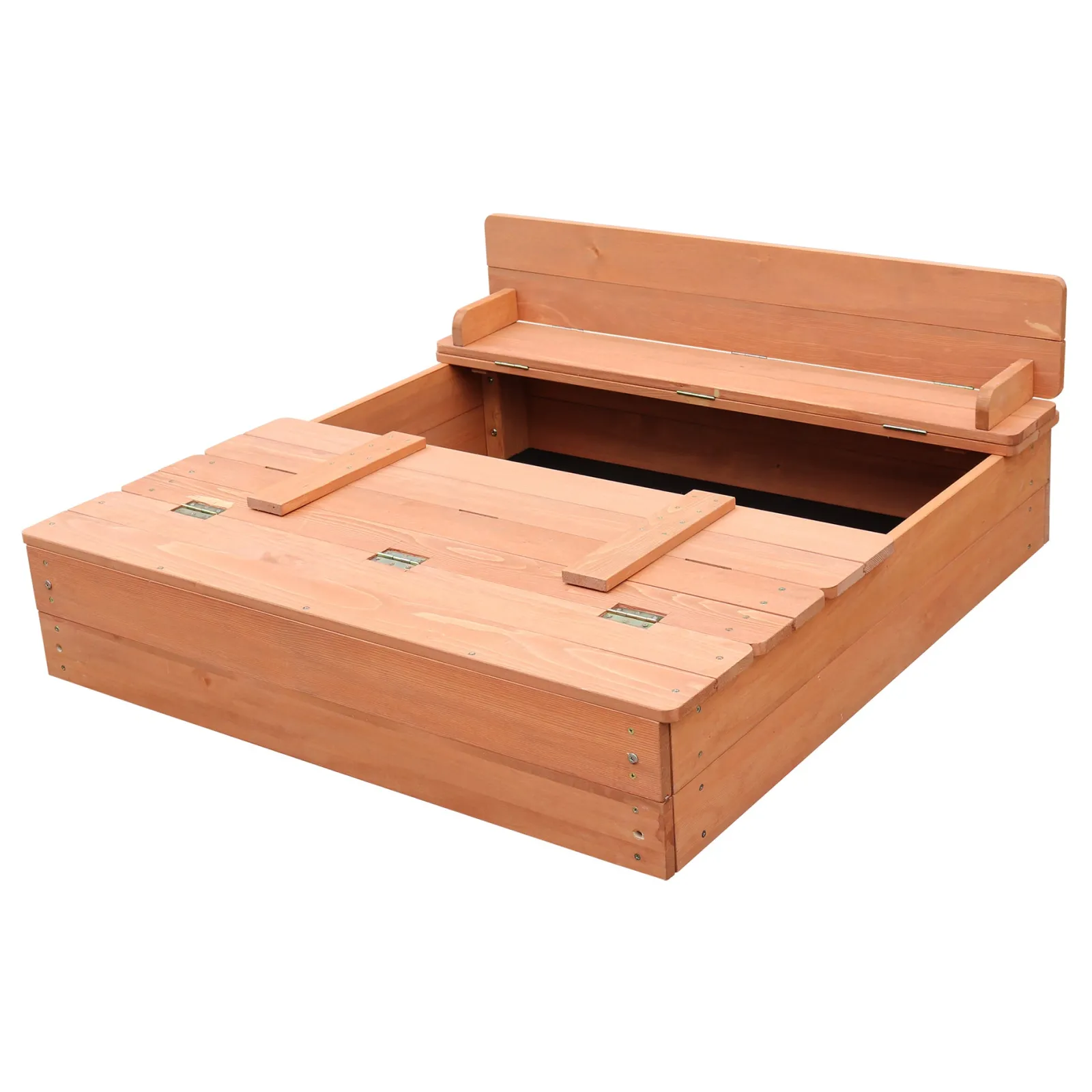 Little Helper Sand & Water Table & Sandpits & Mud Kitchens | Childrens Non-Allergenic Natural Wooden Sandpit with Lid and Seats | Outdoor Kids Sandpit | Optional Waterproof Cover | 97 x 97 x 20 cm