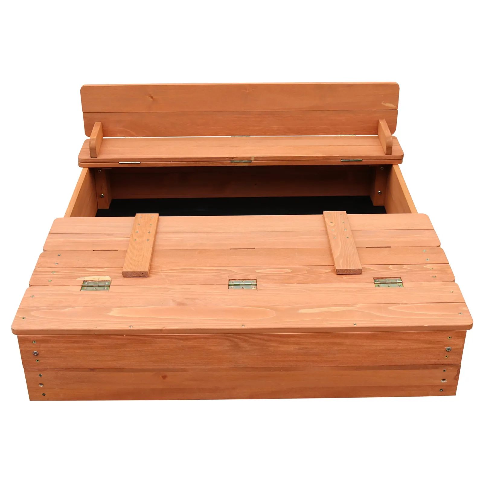 Little Helper Sand & Water Table & Sandpits & Mud Kitchens | Childrens Non-Allergenic Natural Wooden Sandpit with Lid and Seats | Outdoor Kids Sandpit | Optional Waterproof Cover | 97 x 97 x 20 cm