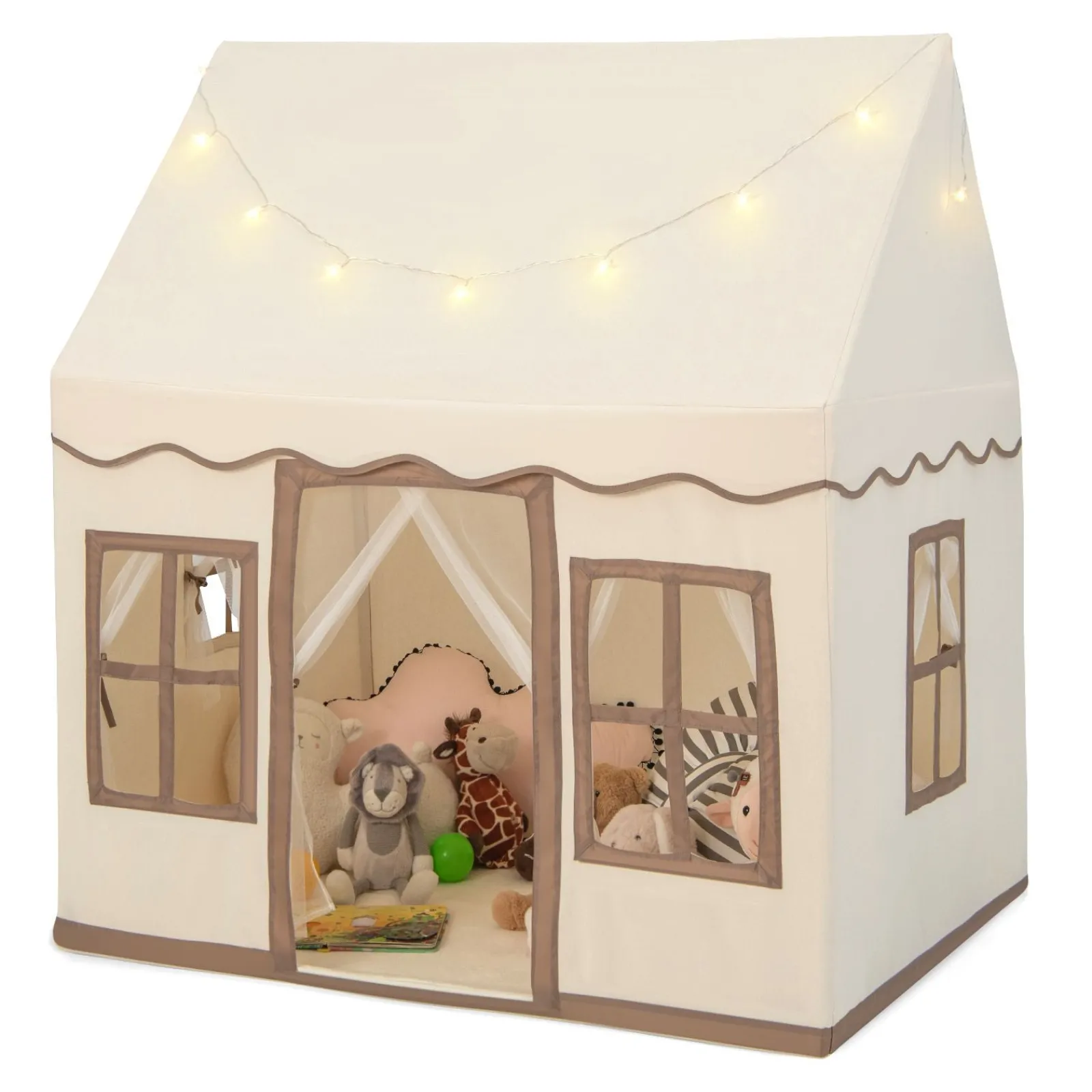 Little Helper Playhouses, Teepees & Dens | Playhouses, Teepees & Dens | Children’s Play House | Wendy House | Windows and Fairy Lights | Cream