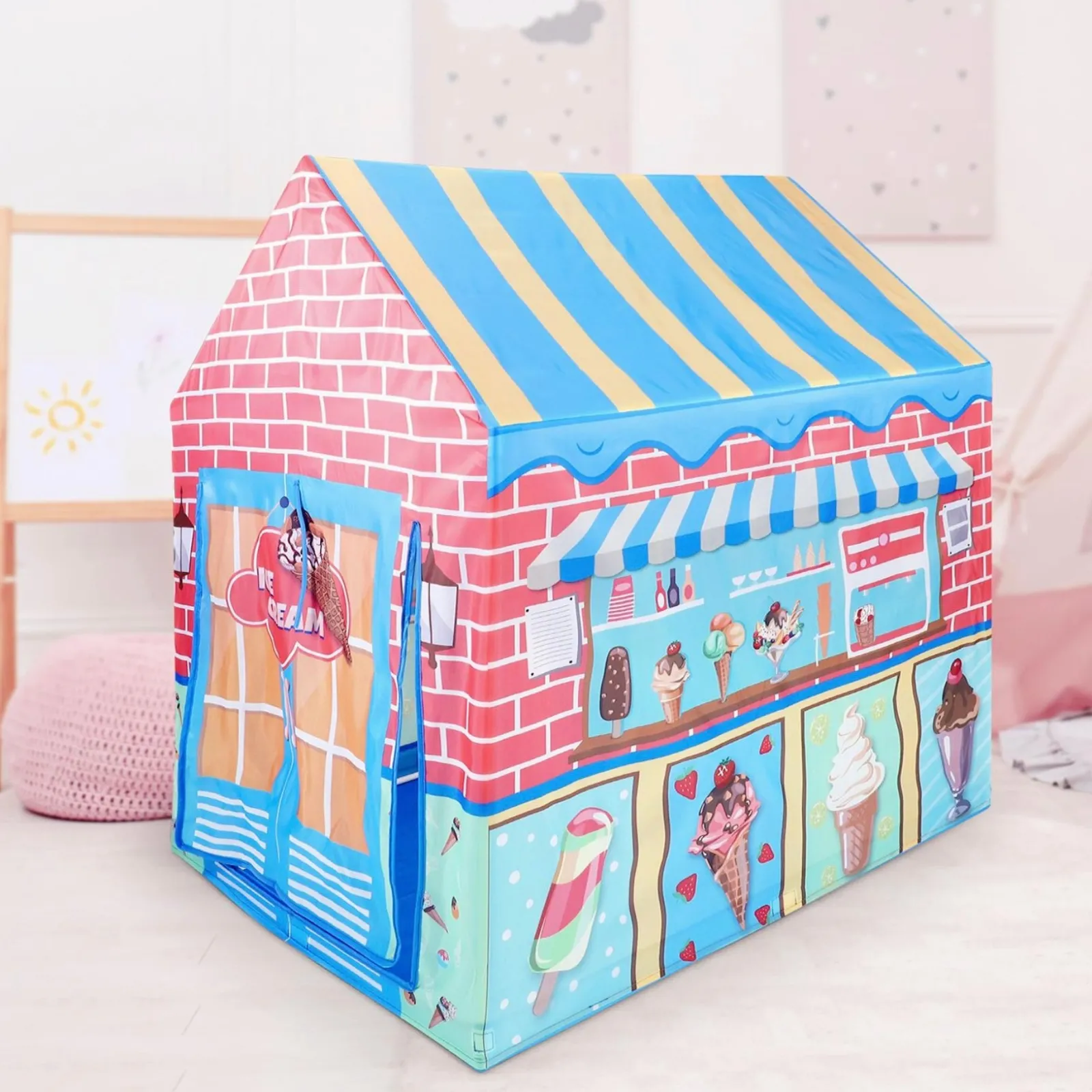 Little Helper Role Play Toys & Pretend Play | Playhouses, Teepees & Dens | Children's Pop-Up Ice Cream Parlour Play Tent | Role Play Fun | Den